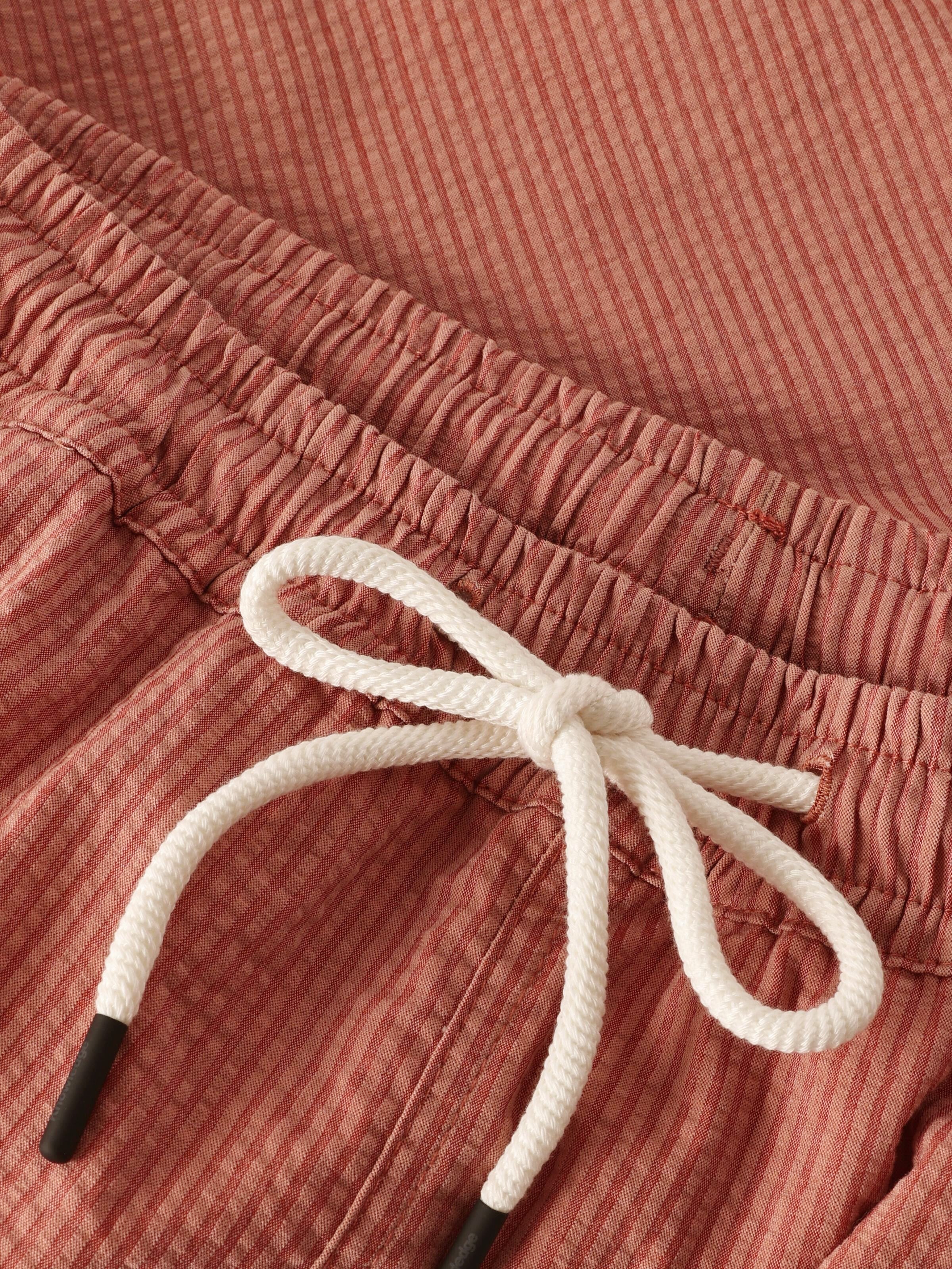 Mid-thigh seersucker swimshorts - Burnt Brick - Image 2
