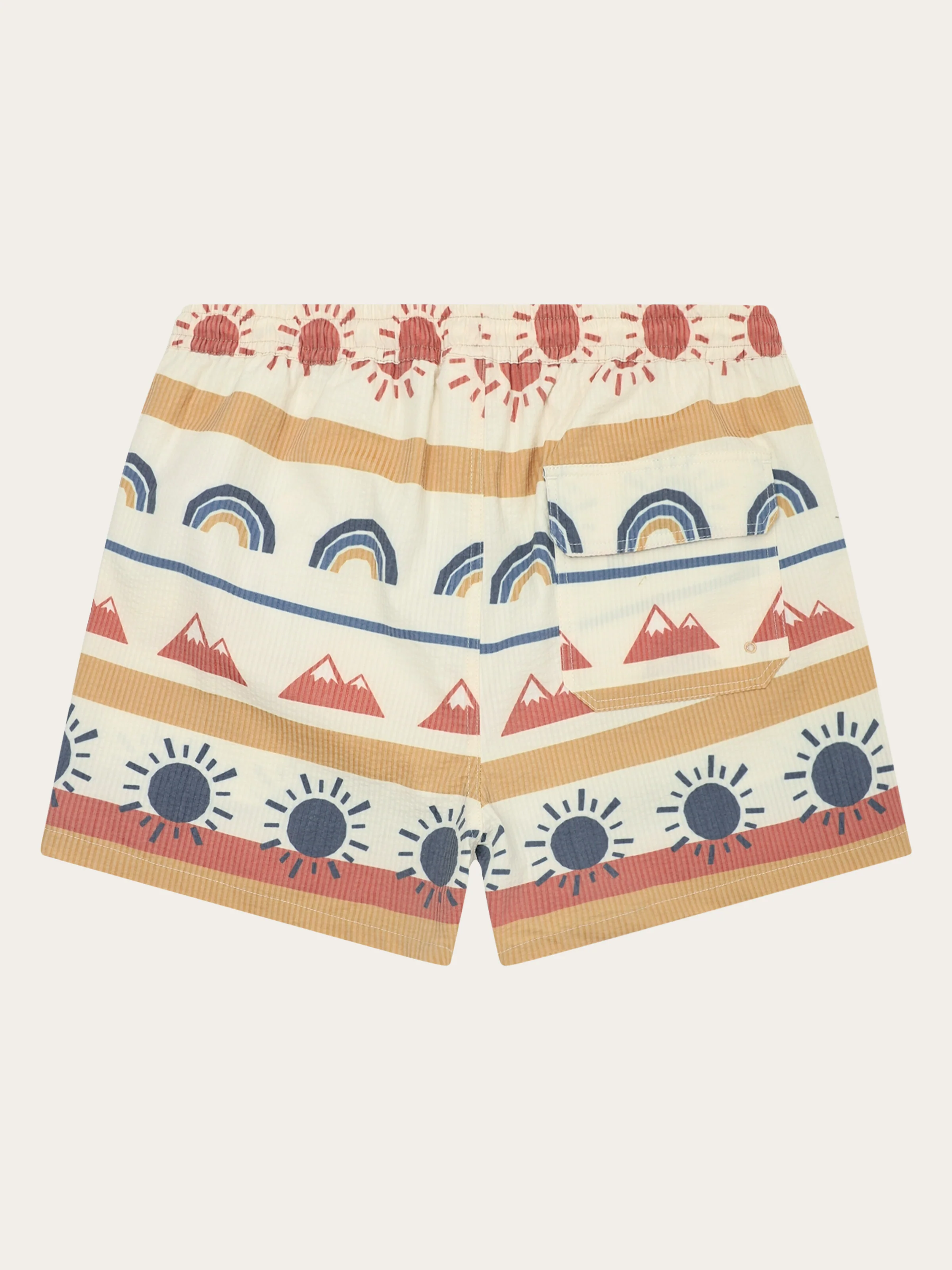 Mid-thigh seersucker swimshorts - Multi color AOP - Image 4