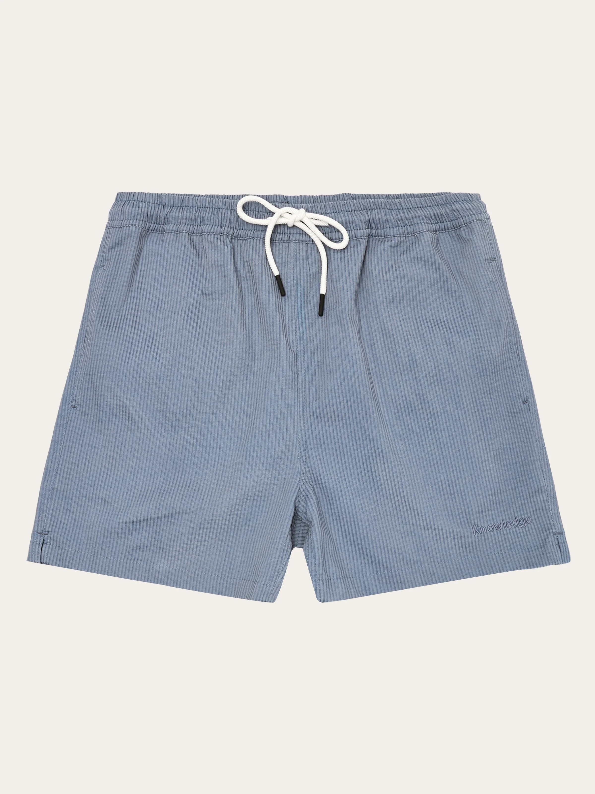 Mid-thigh seersucker swimshorts - Vintage Indigo