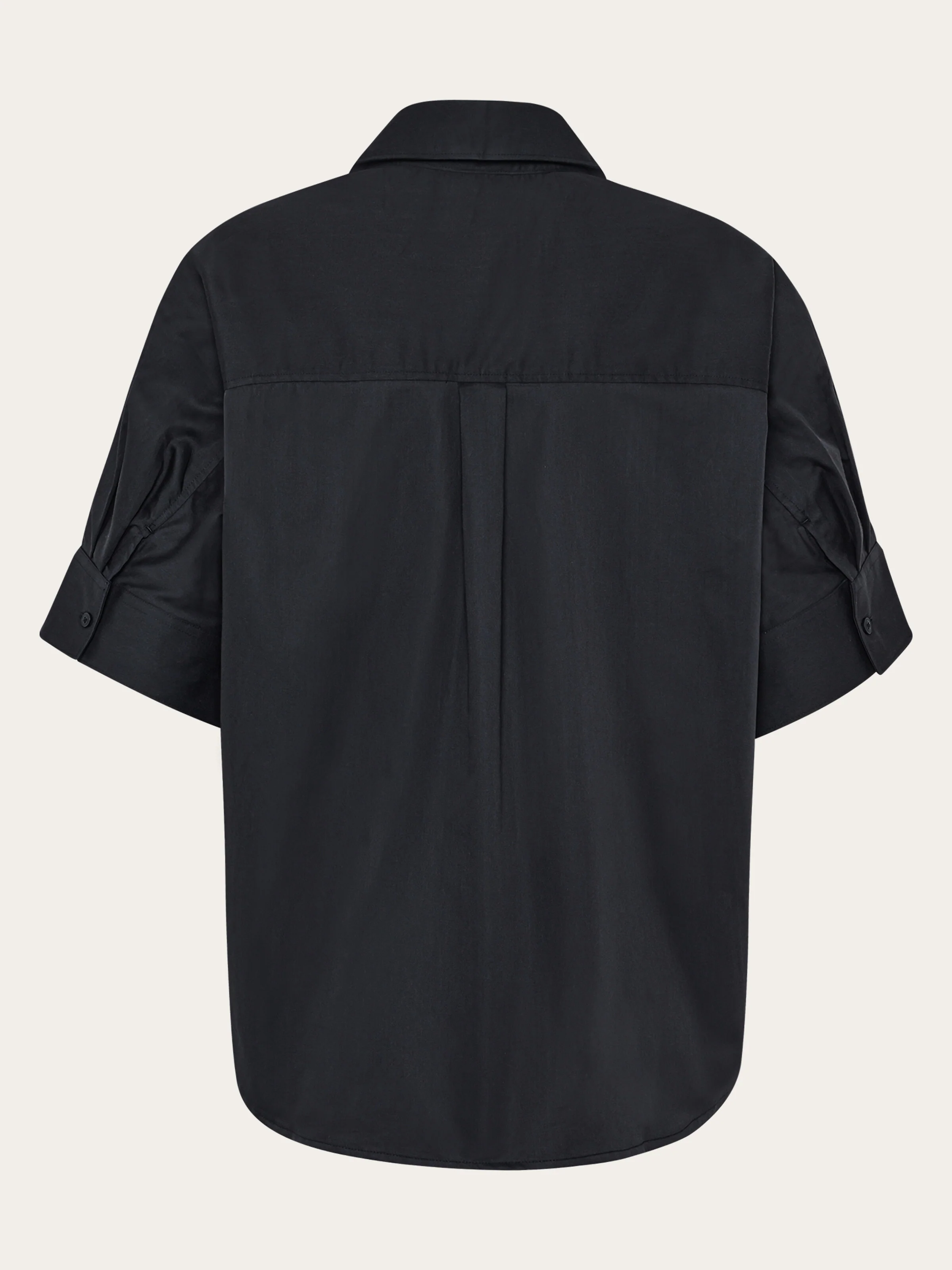Moss relaxed linen blend short sleeve shirt - Black Jet - Image 7