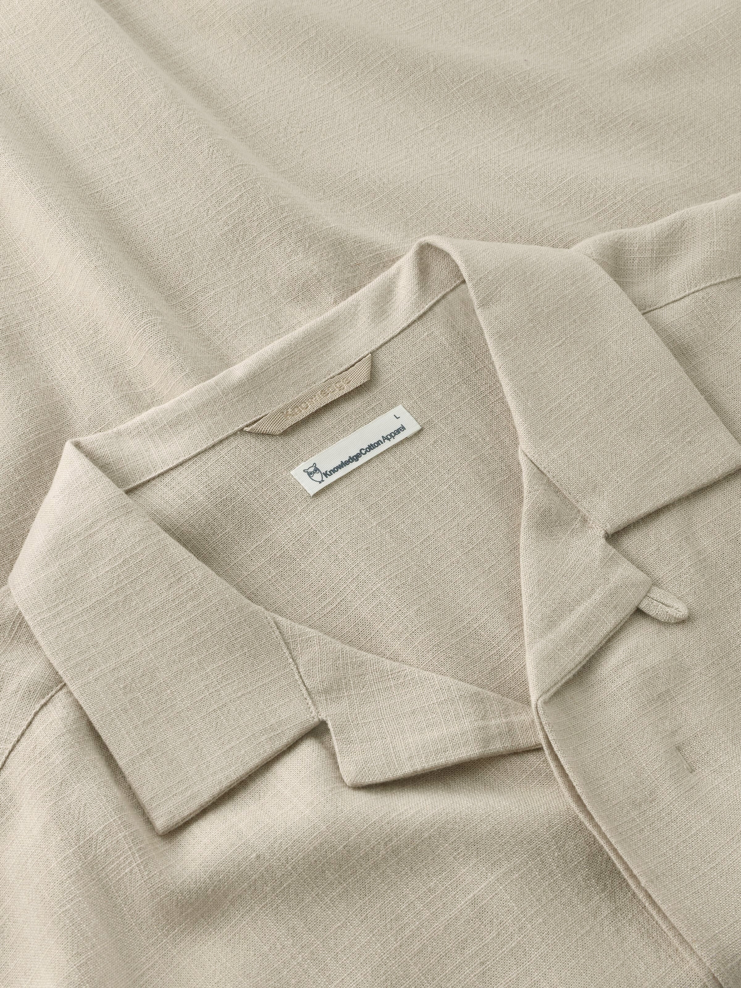Moss relaxed linen blend short sleeve shirt - Light feather gray - Image 2