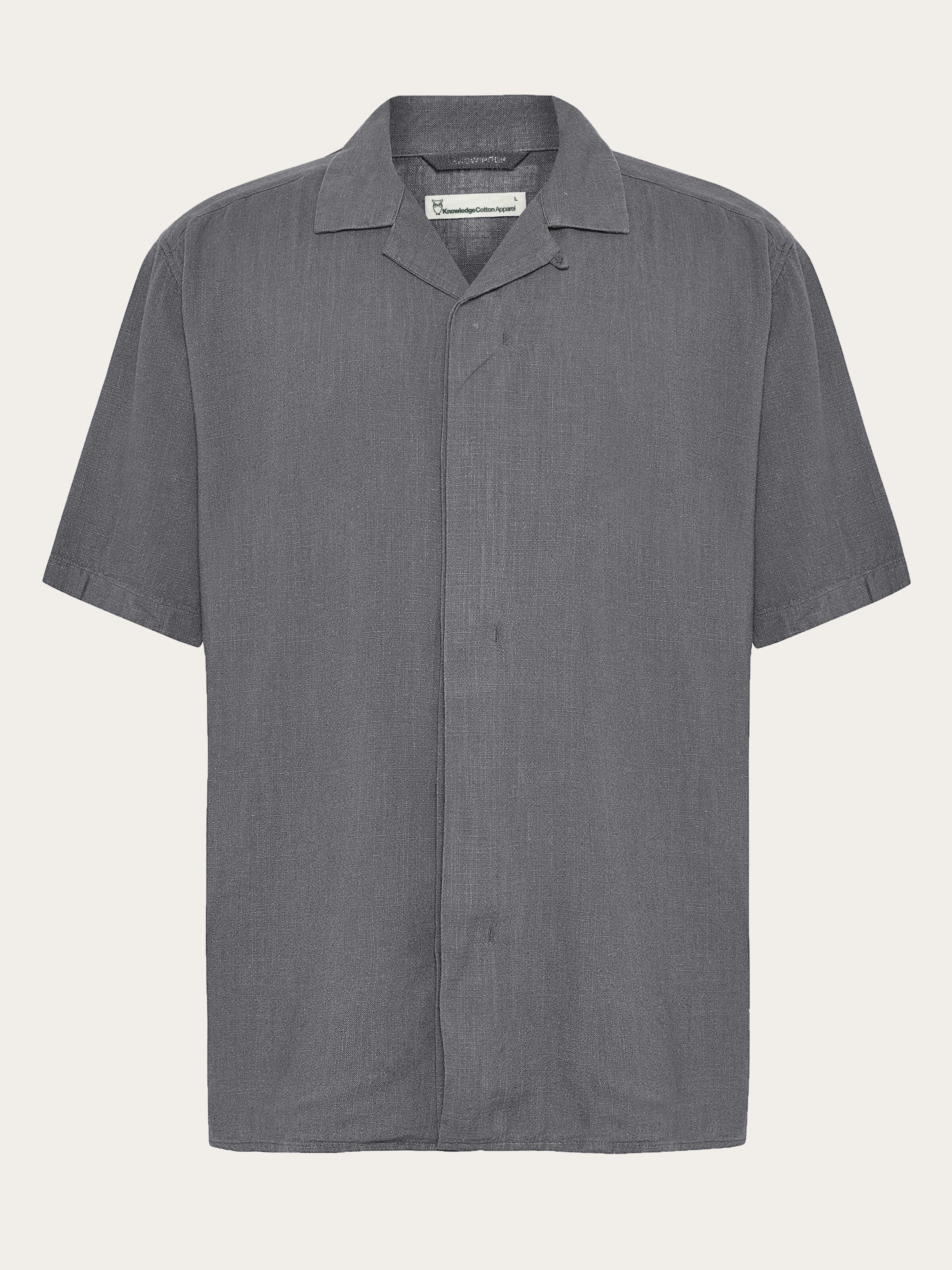 Moss relaxed linen blend short sleeve shirt - Vintage Indigo