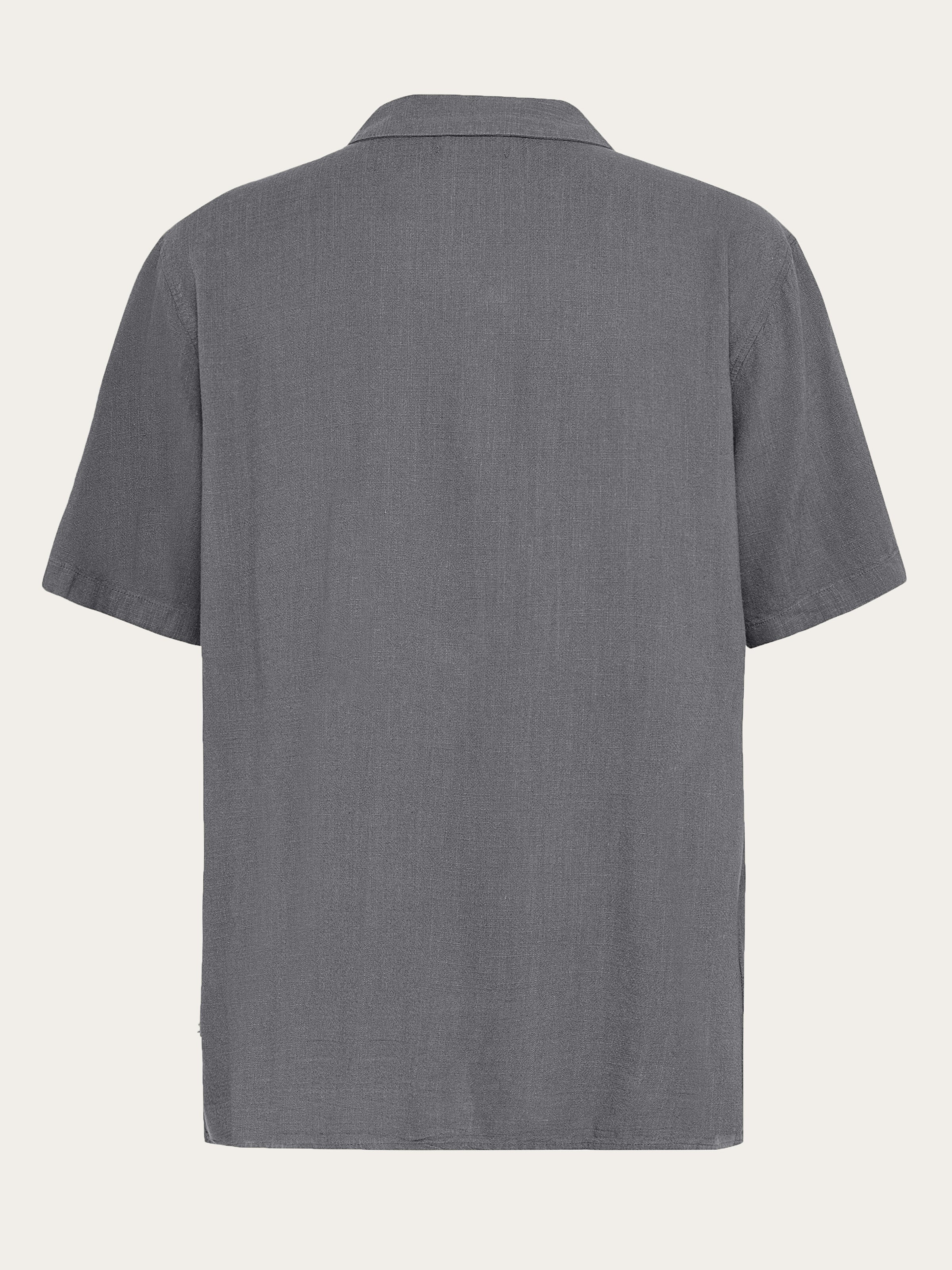 Moss relaxed linen blend short sleeve shirt - Vintage Indigo - Image 3