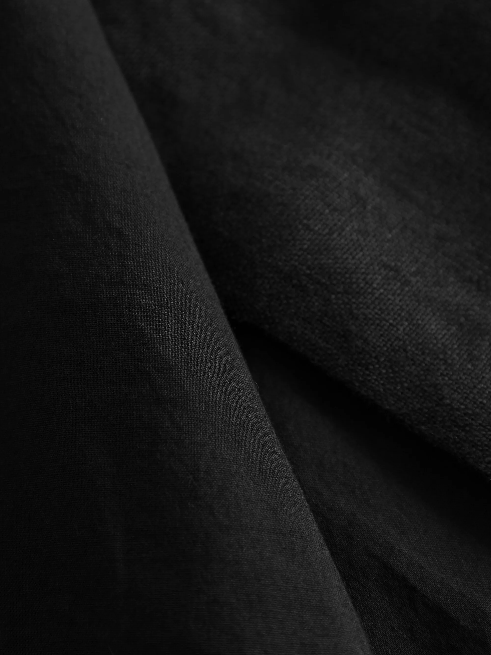 Natural linen wrap skirt - Black Jet - Image 8