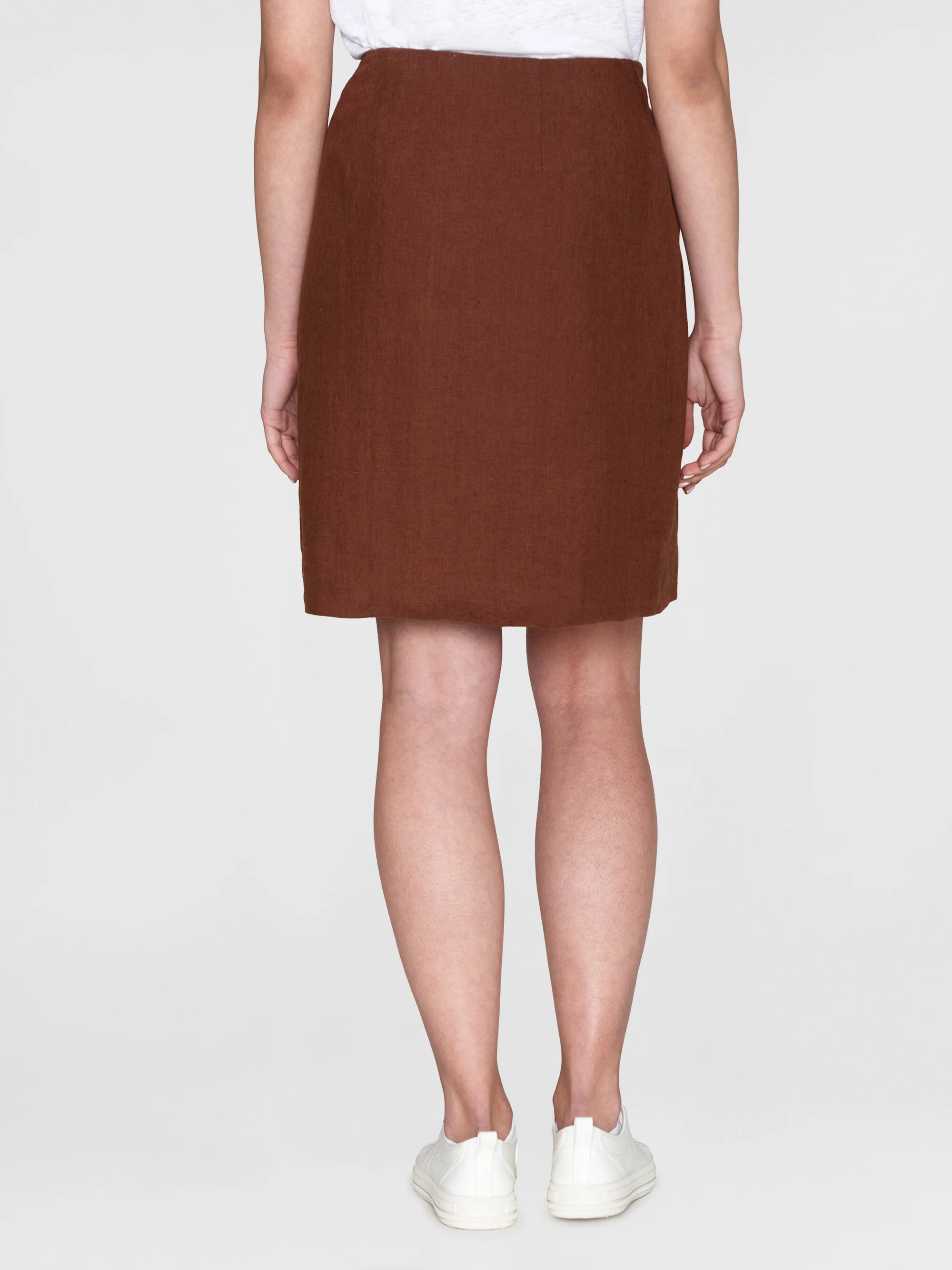 Natural linen wrap skirt - Tiramisu - Image 3