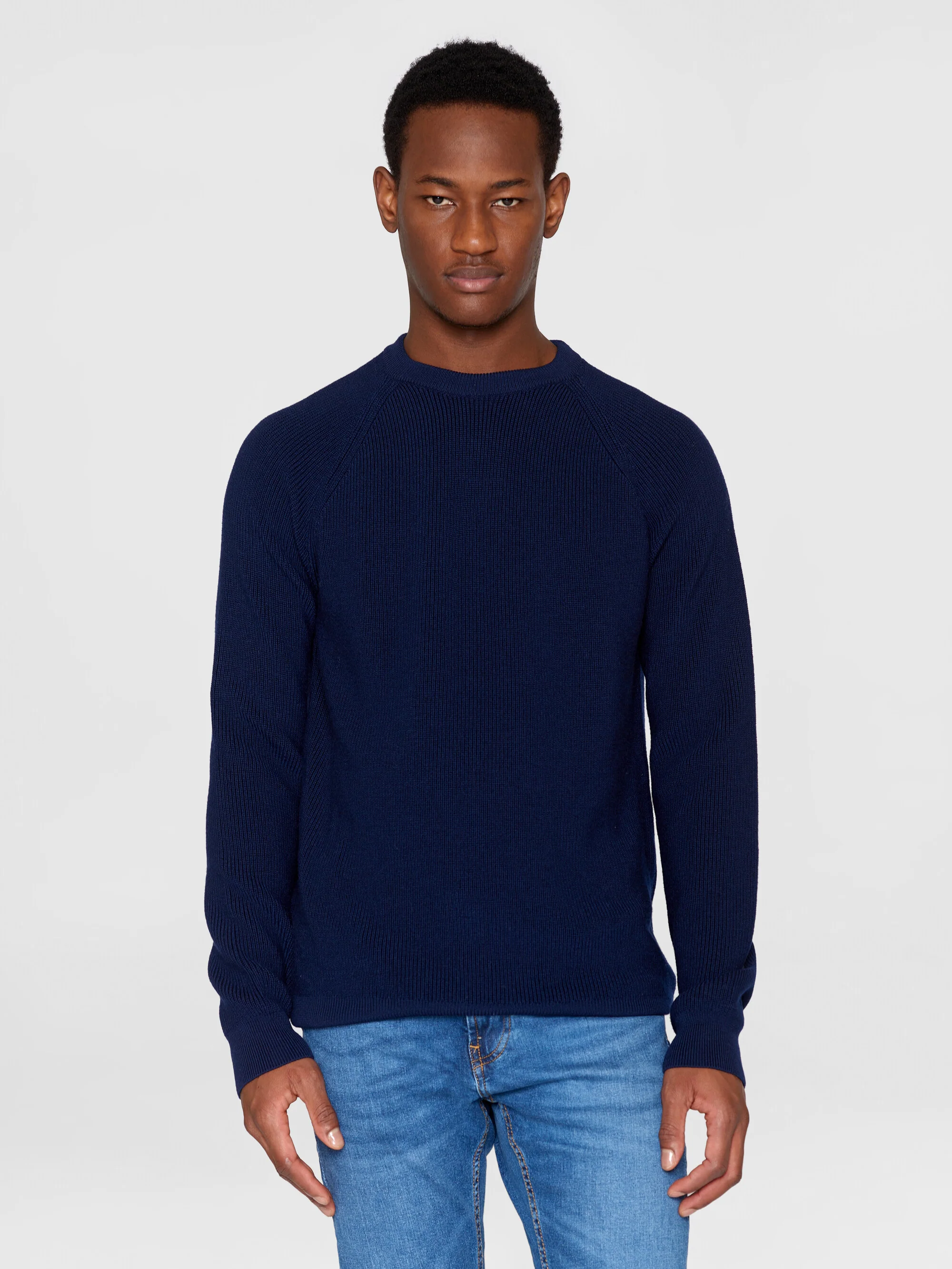 O-neck merino wool rib knit - Total Eclipse - Image 2