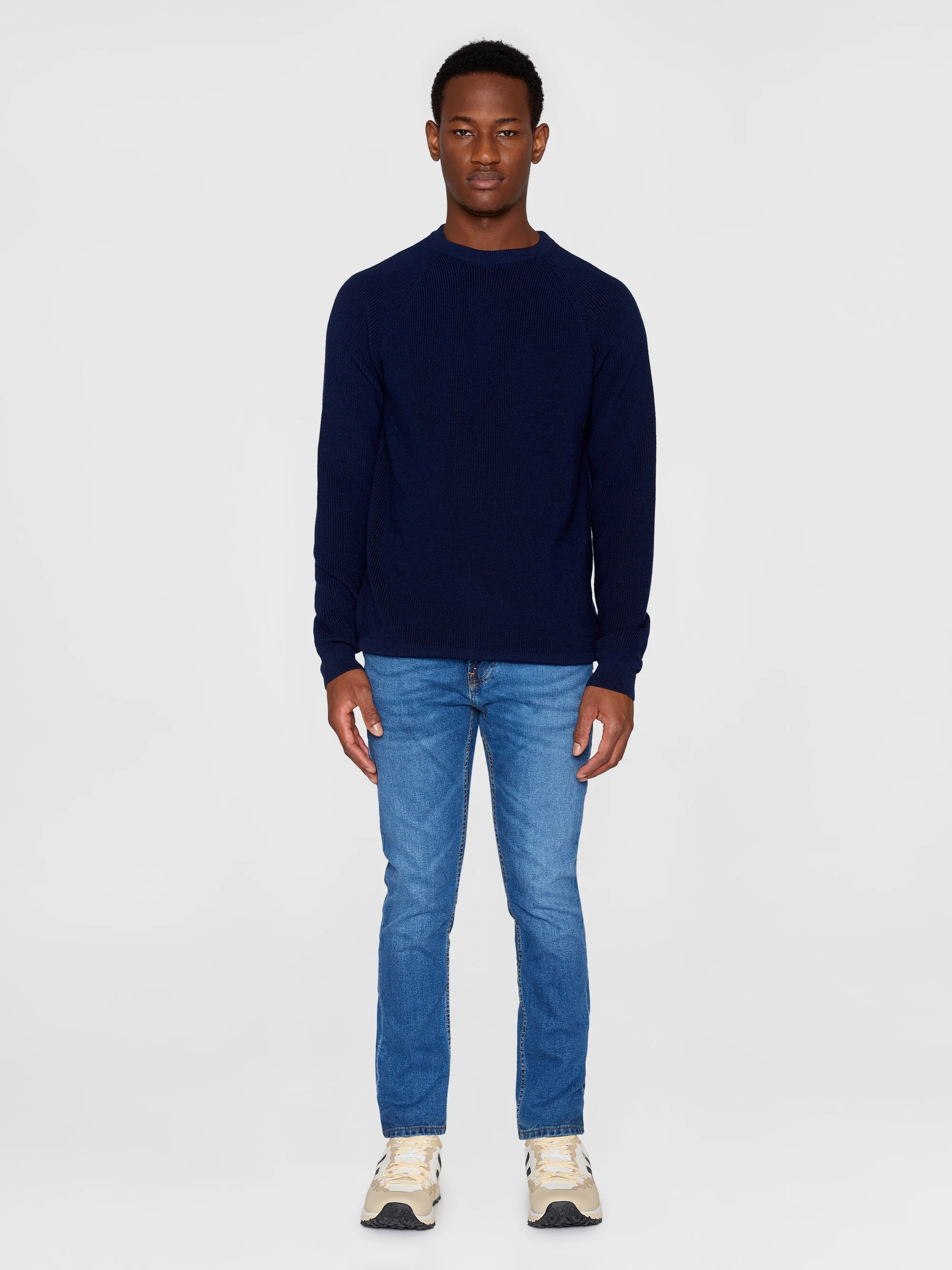 O-neck merino wool rib knit - Total Eclipse - Image 4