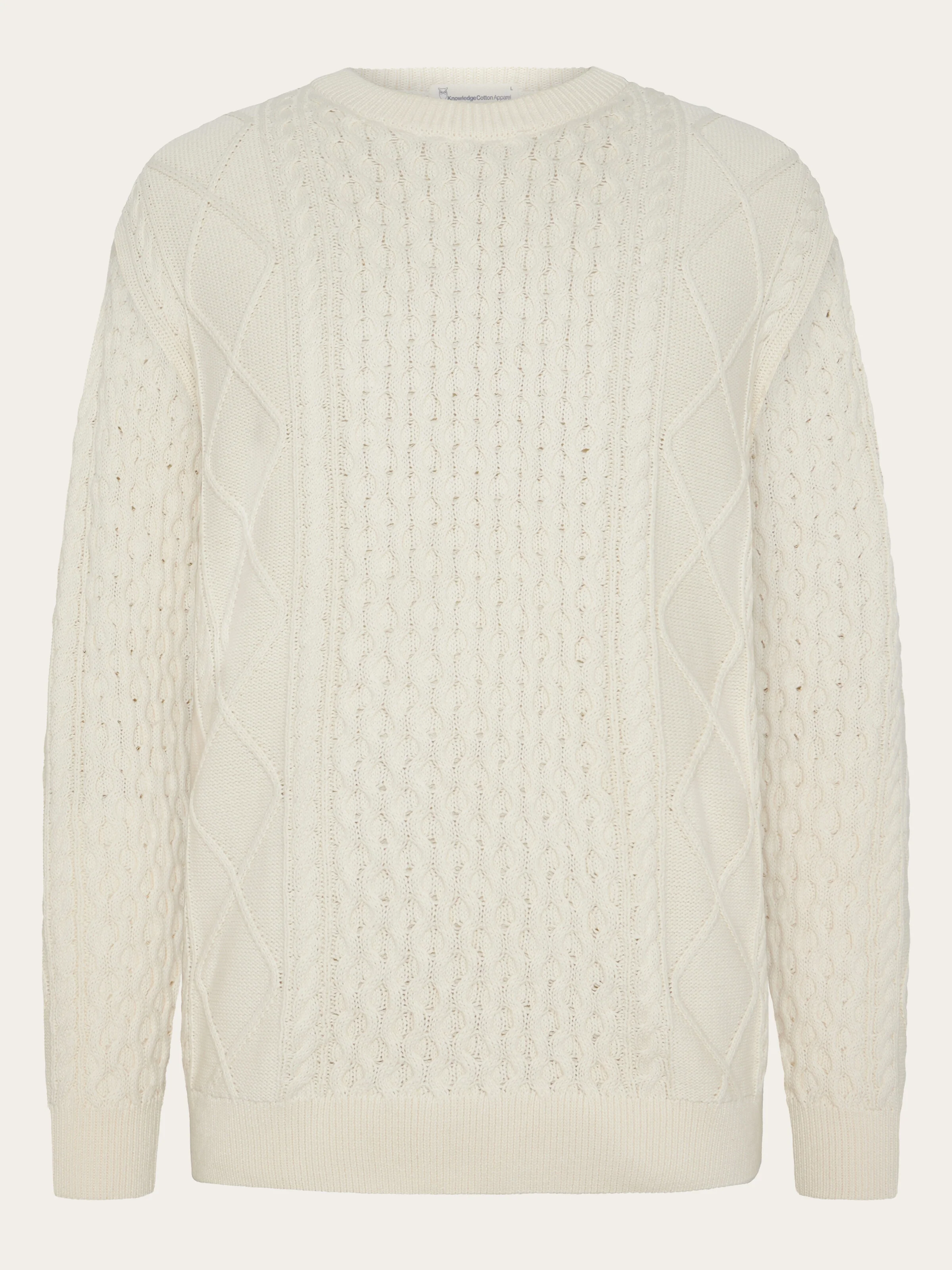 Organic Cotton Cable Knit - Regenerative Organic Certified™ - GOTS/Vegan - Egret