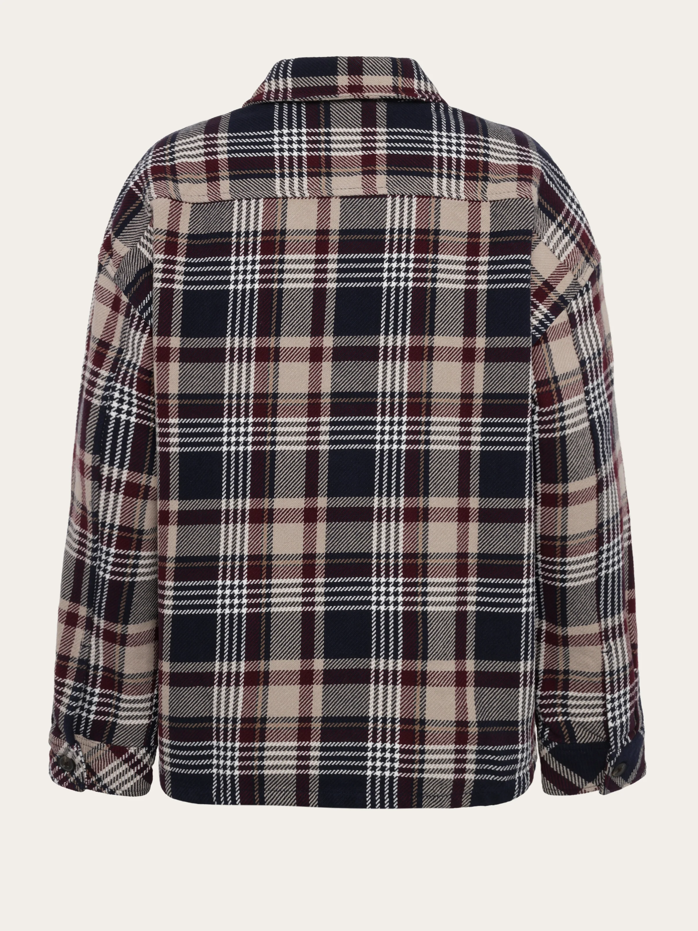 Organic Cotton Checked Flannel Overshirt GOTS - Beige check - Image 3