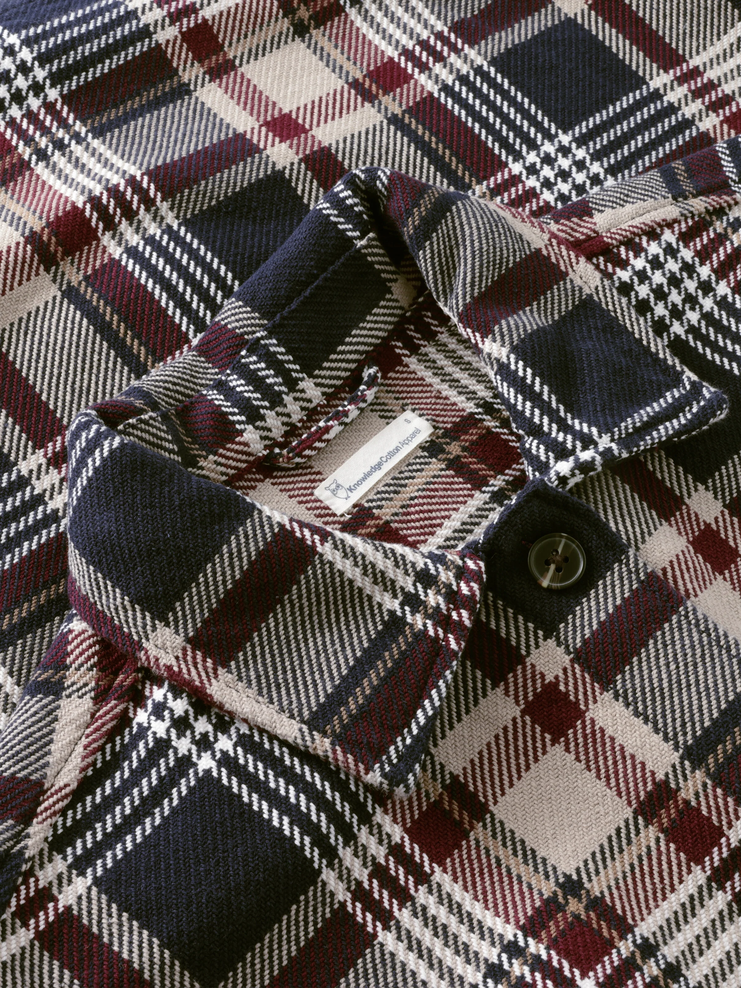 Organic Cotton Checked Flannel Overshirt GOTS - Beige check - Image 4