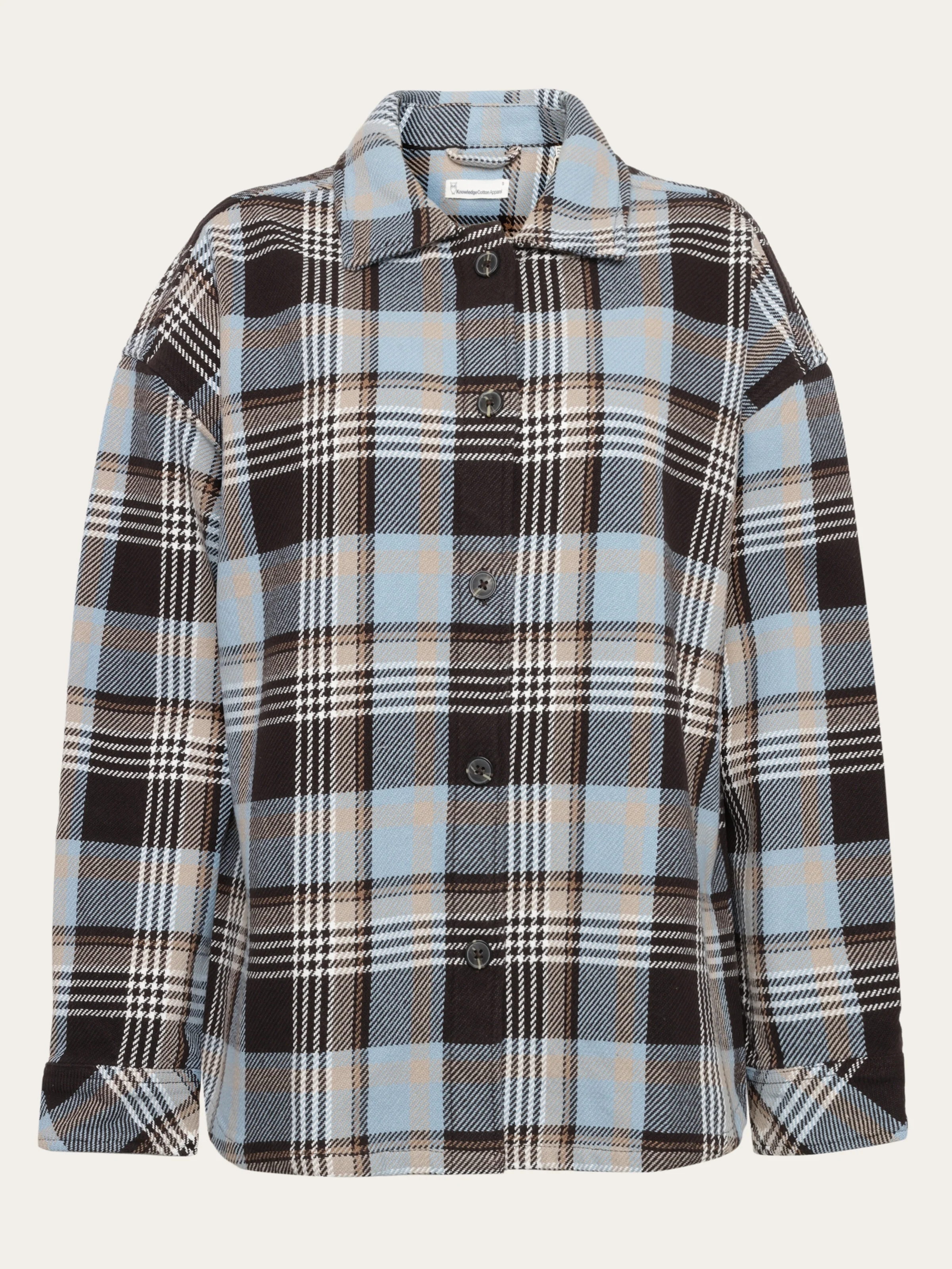Organic Cotton Checked Flannel Overshirt GOTS - Brown check