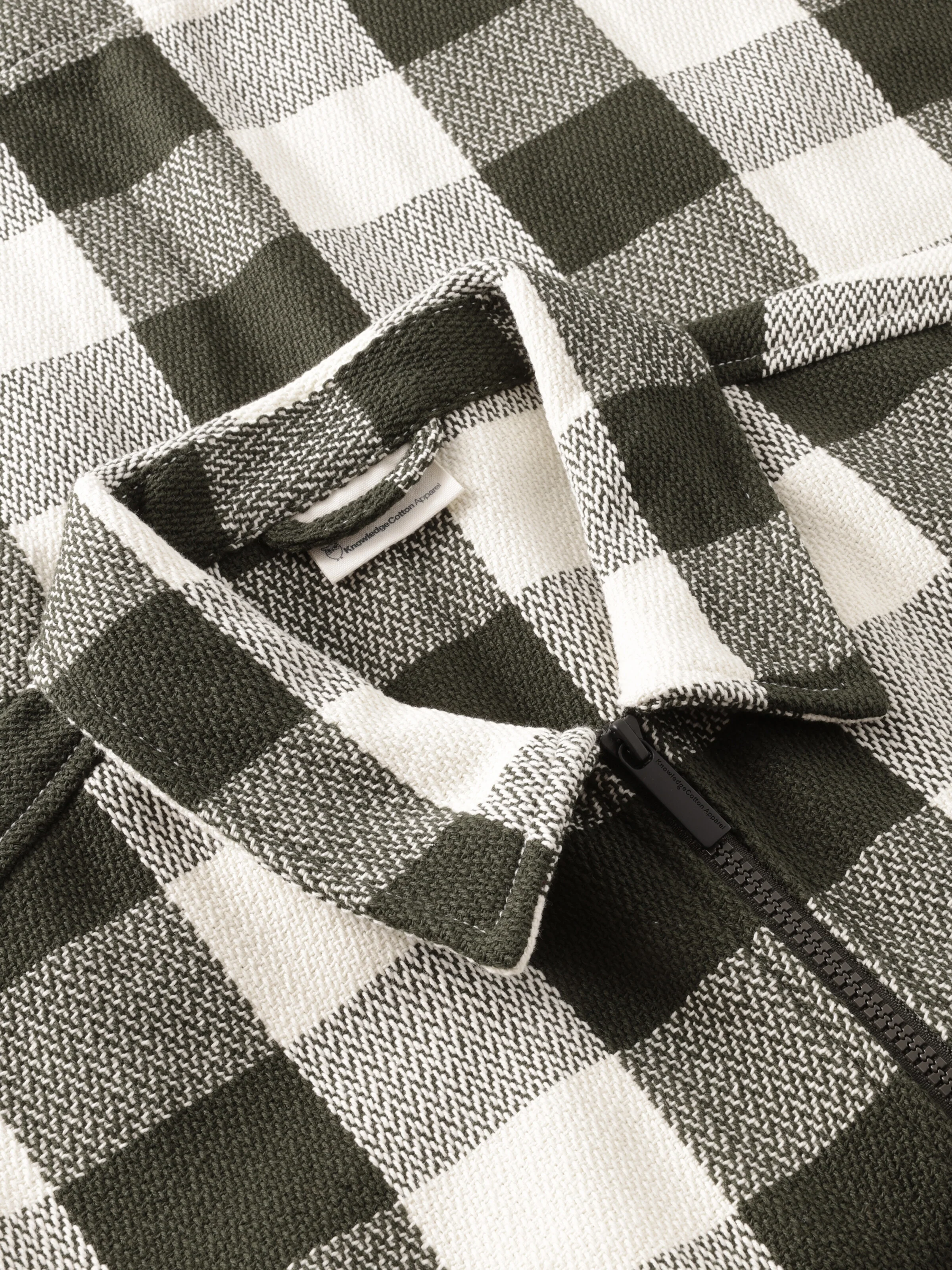 Organic Cotton Checked Flannel Overshirt GOTS - Green check - Image 4