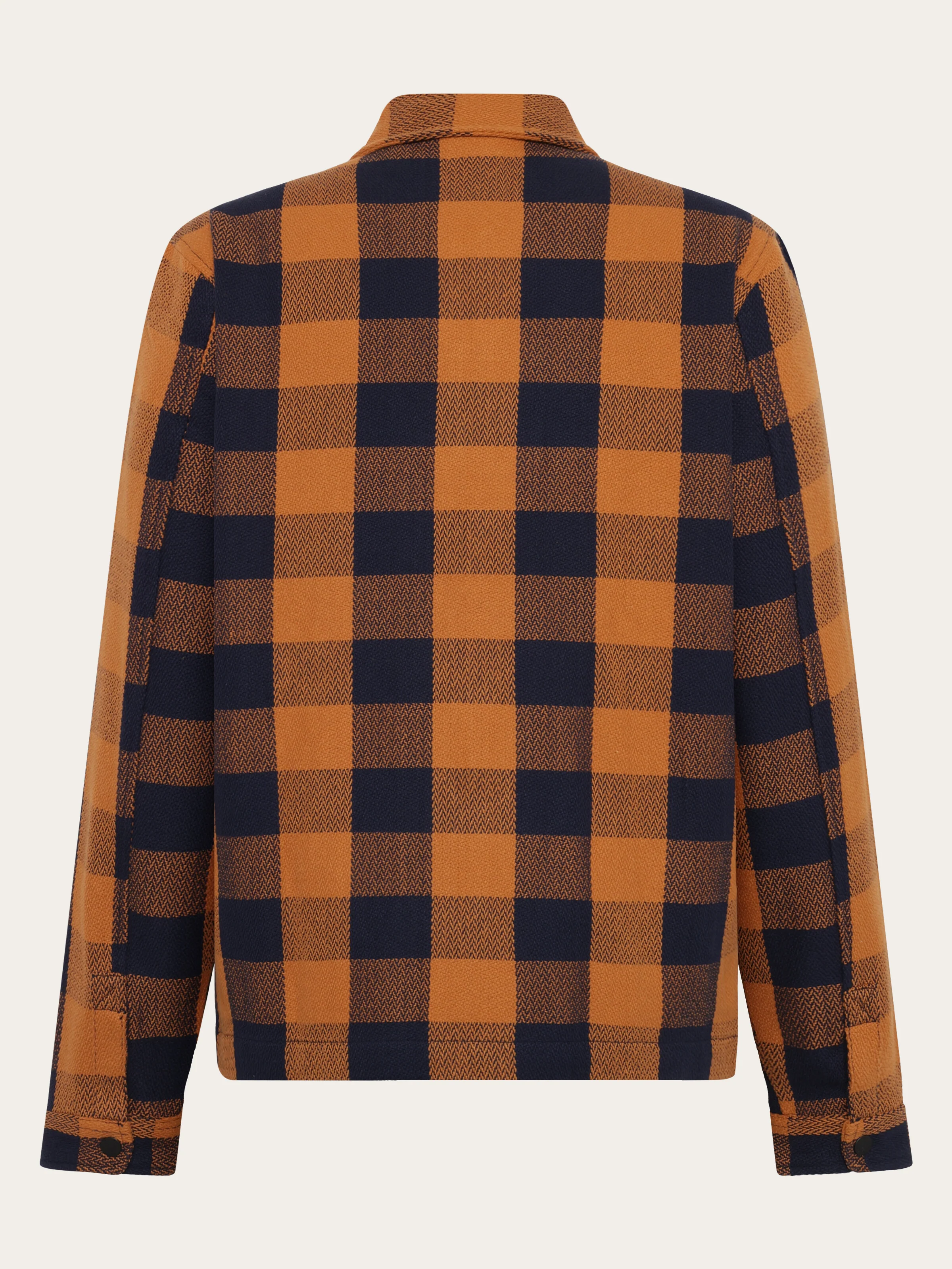 Organic Cotton Checked Flannel Overshirt GOTS - Navy check - Image 3