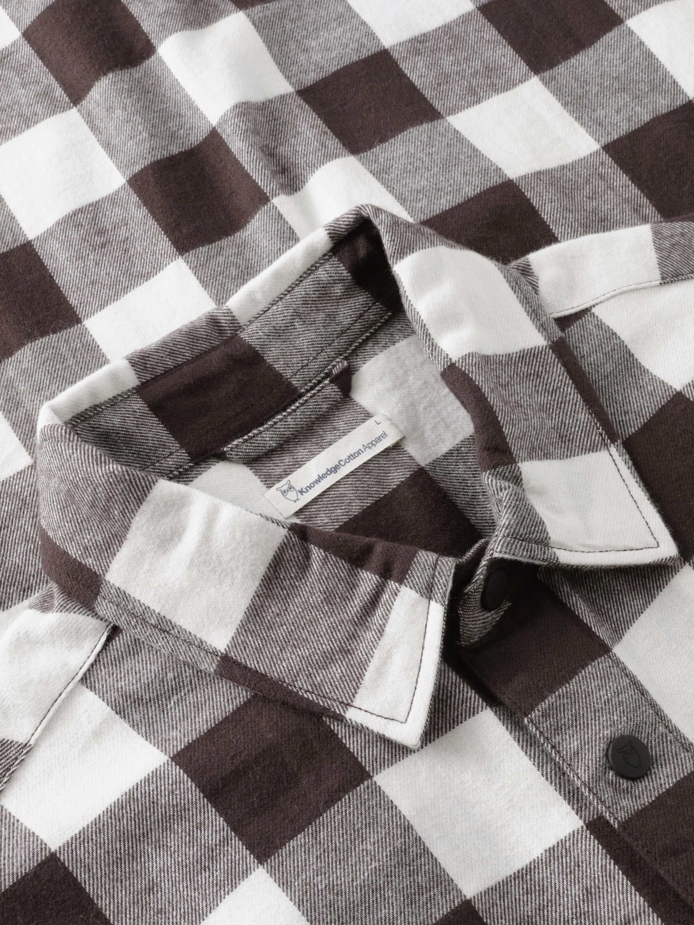 Organic Cotton Checked Flannel Shirt GOTS - Brown check - Image 4