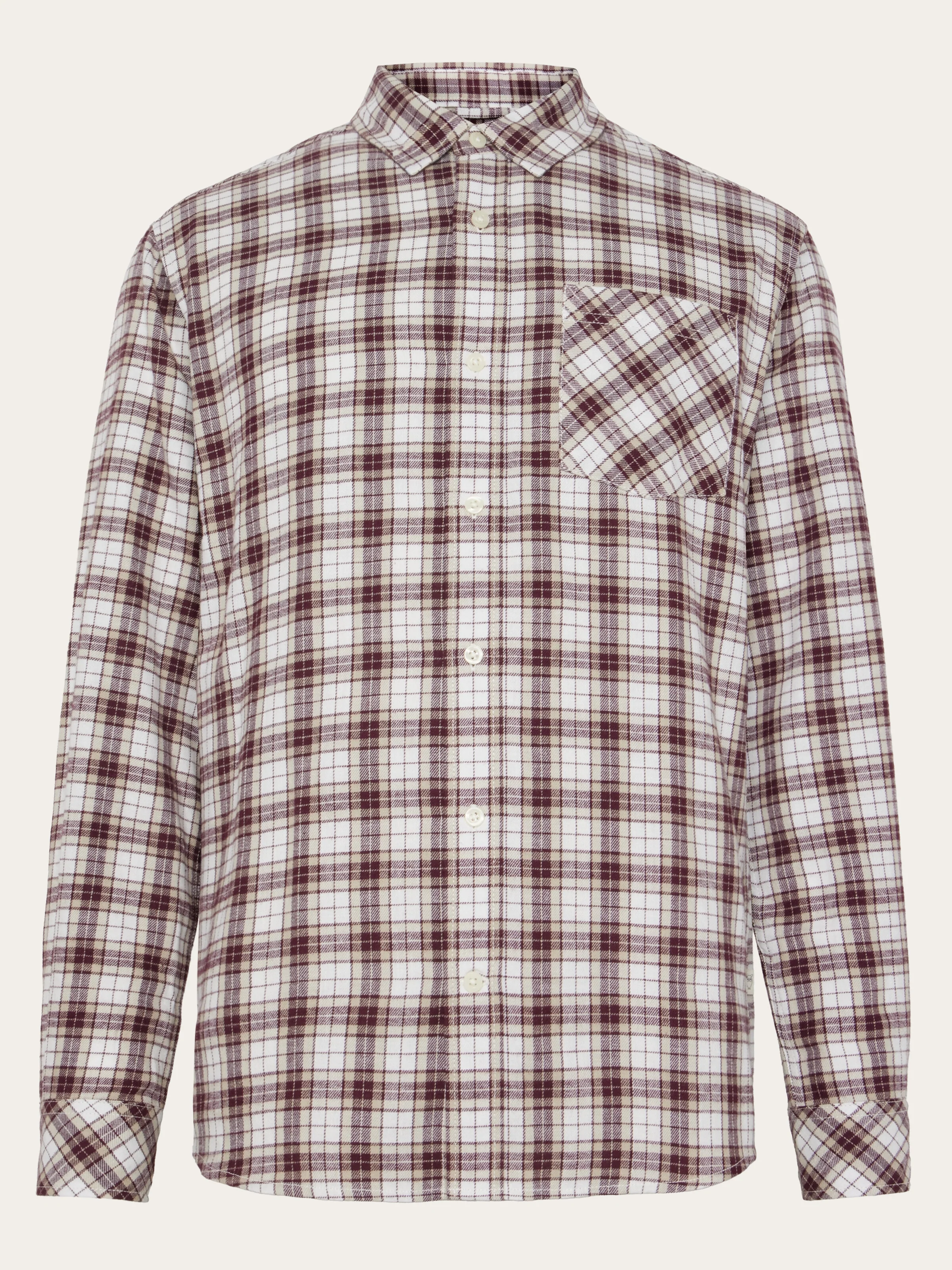 Organic Cotton Checked Flannel Shirt GOTS - Red check