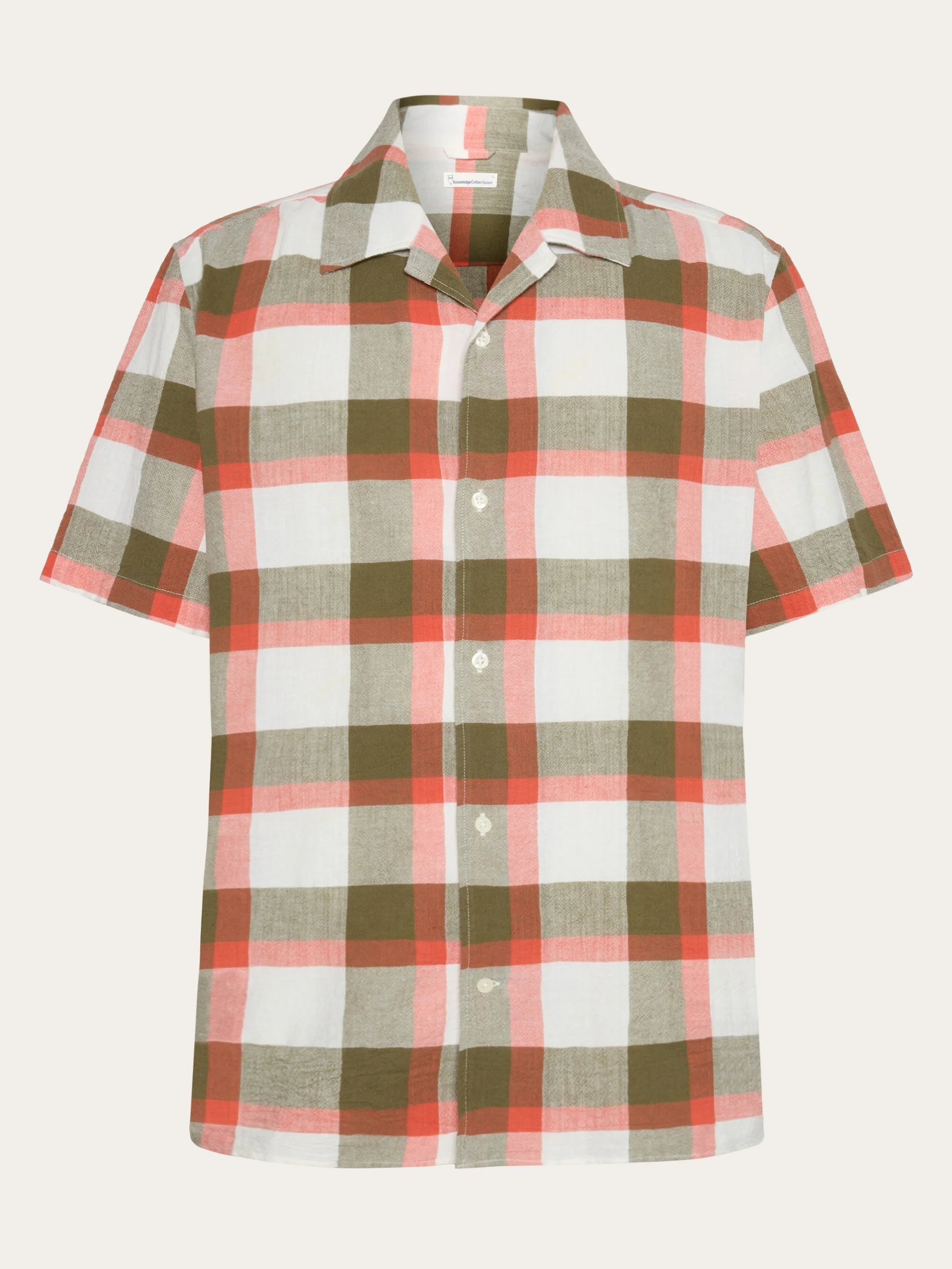 Organic Cotton Checked Shirt GOTS/Vegan - Beige check