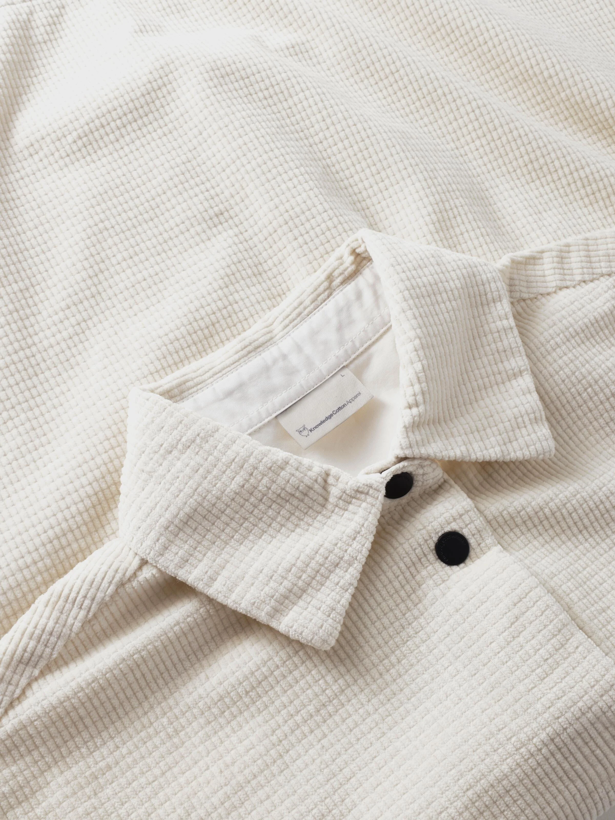 Organic Cotton Corduroy Overshirt GOTS - Egret - Image 2