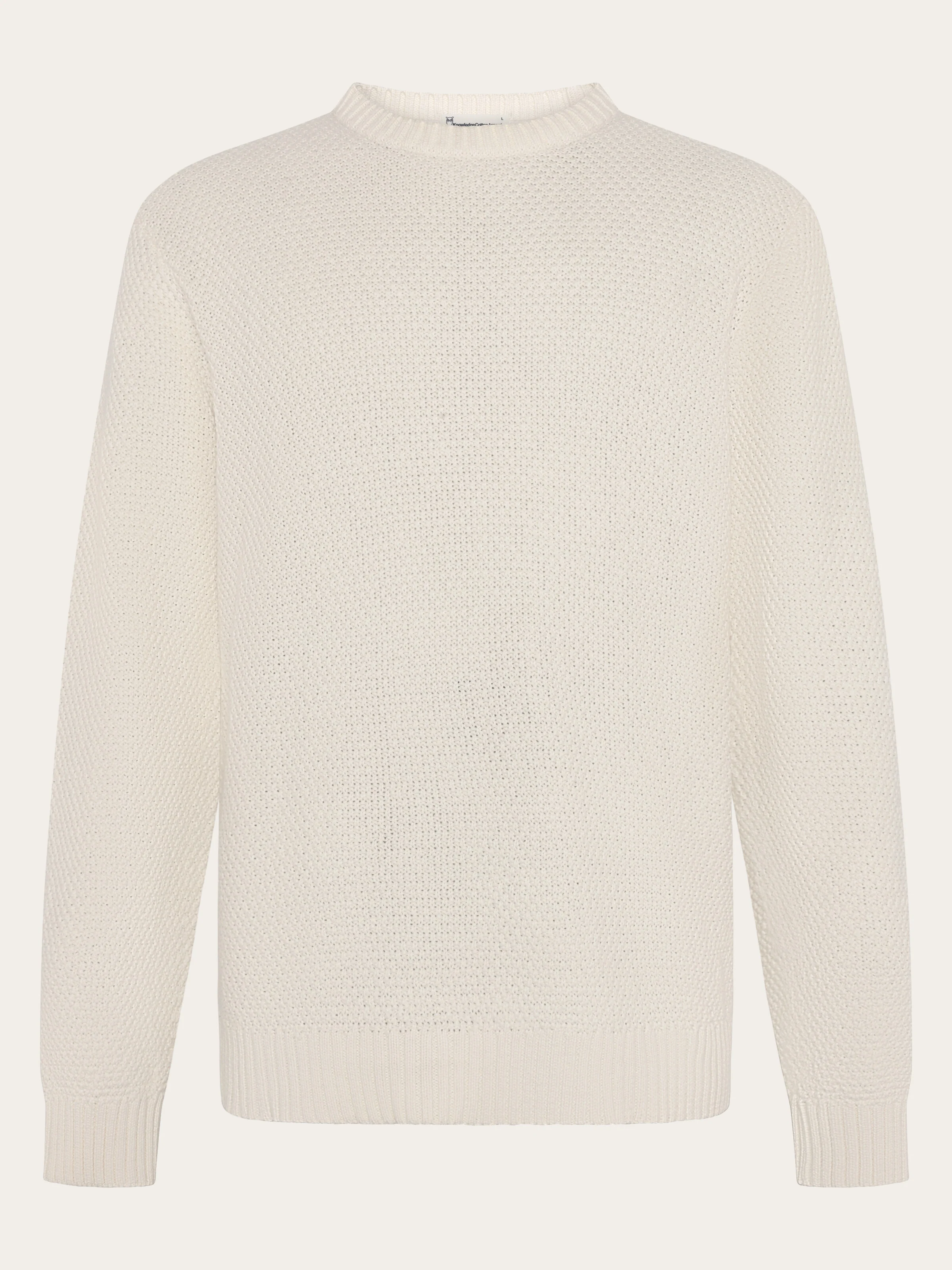 Organic Cotton crew neck knit - GOTS/Vegan - Egret