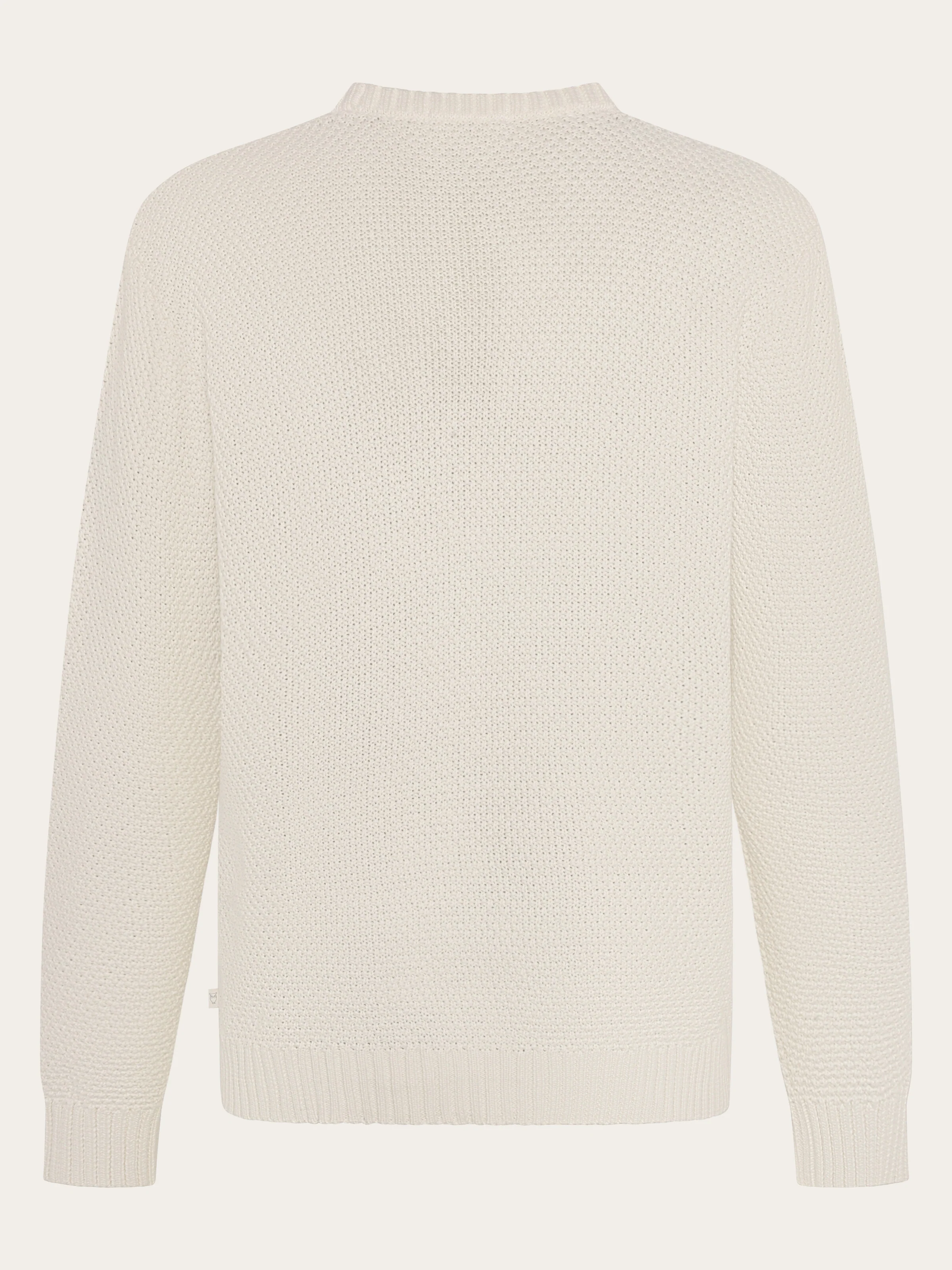 Organic Cotton crew neck knit - GOTS/Vegan - Egret - Image 3