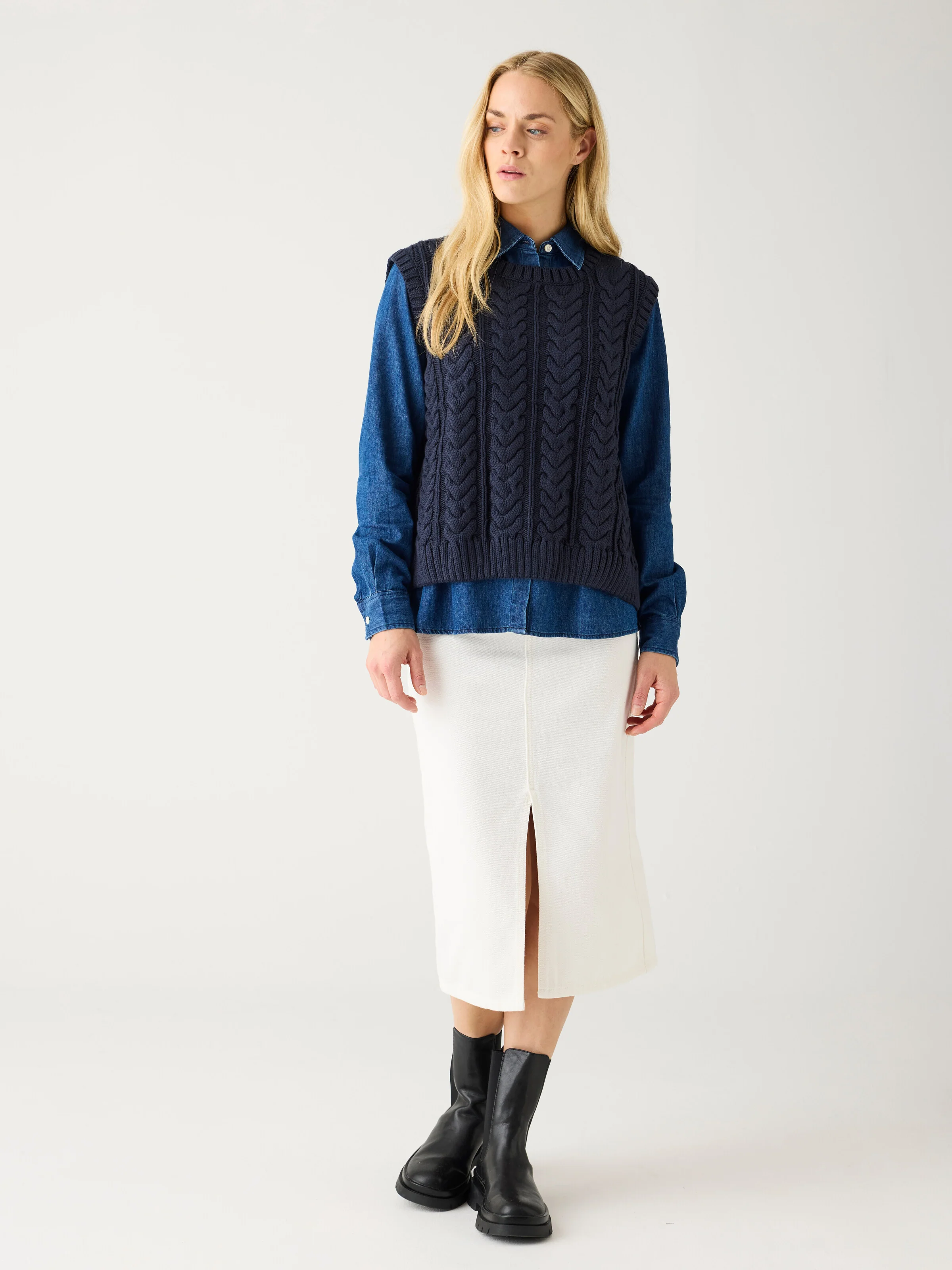 Organic Cotton Crew Neck Vest - Regenerative Organic Certified™ - GOTS/Vegan - Night Sky - Image 2