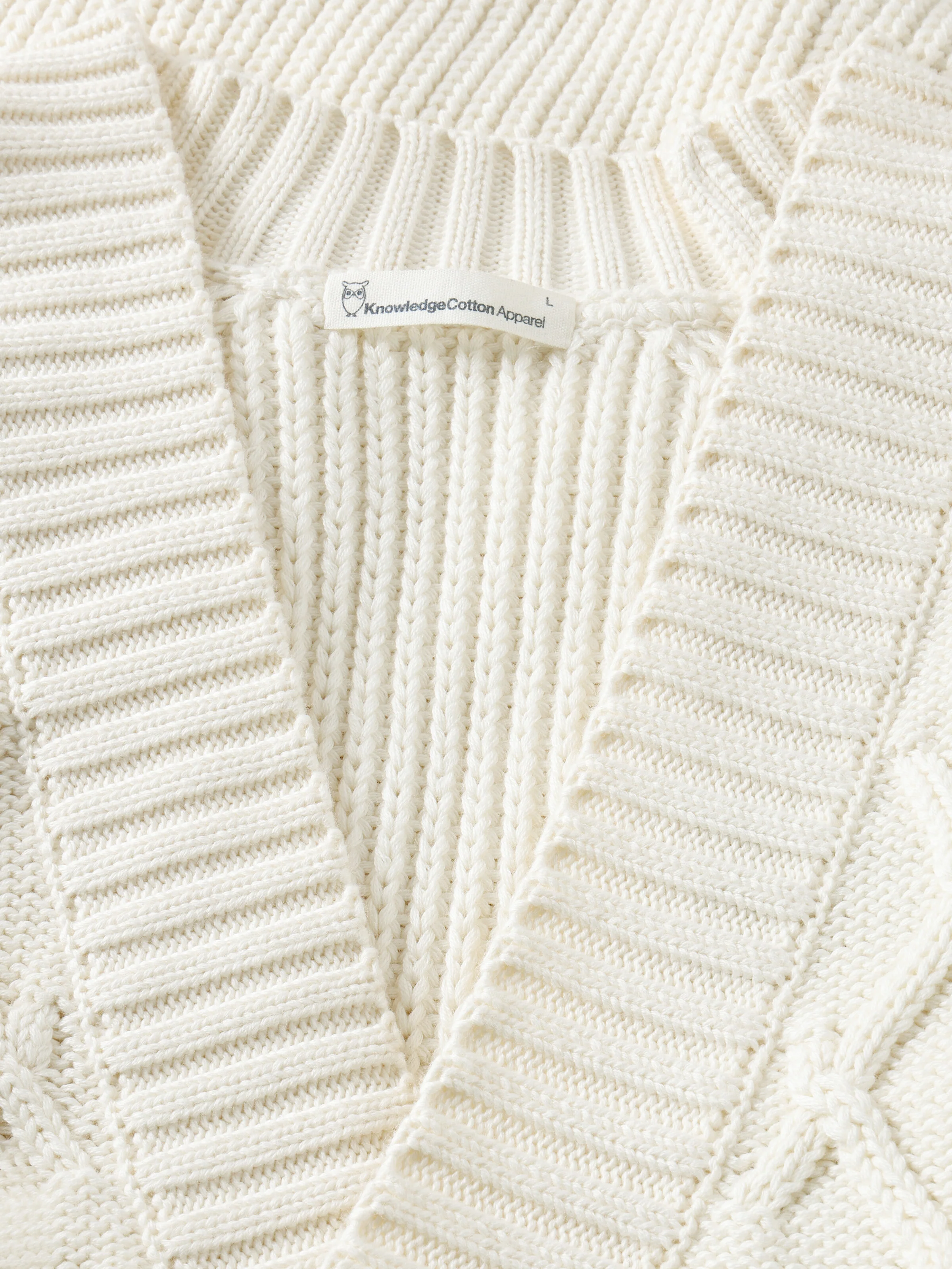 Organic Cotton Diamond Knit - Regenerative Organic Certified™ - GOTS/Vegan - Egret - Image 4