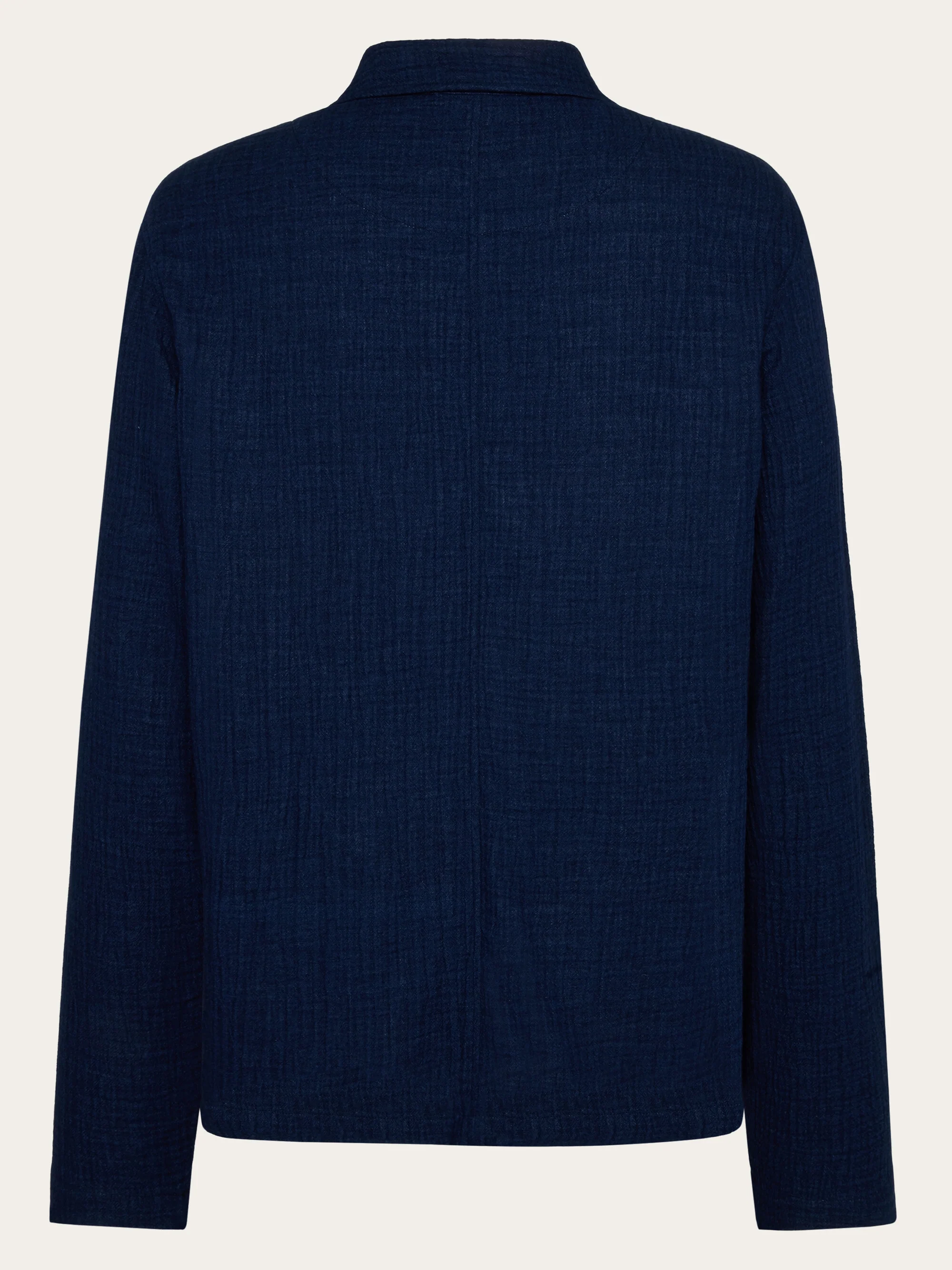 Organic Cotton Dobby Overshirt GOTS/Vegan - Indigo - Image 3