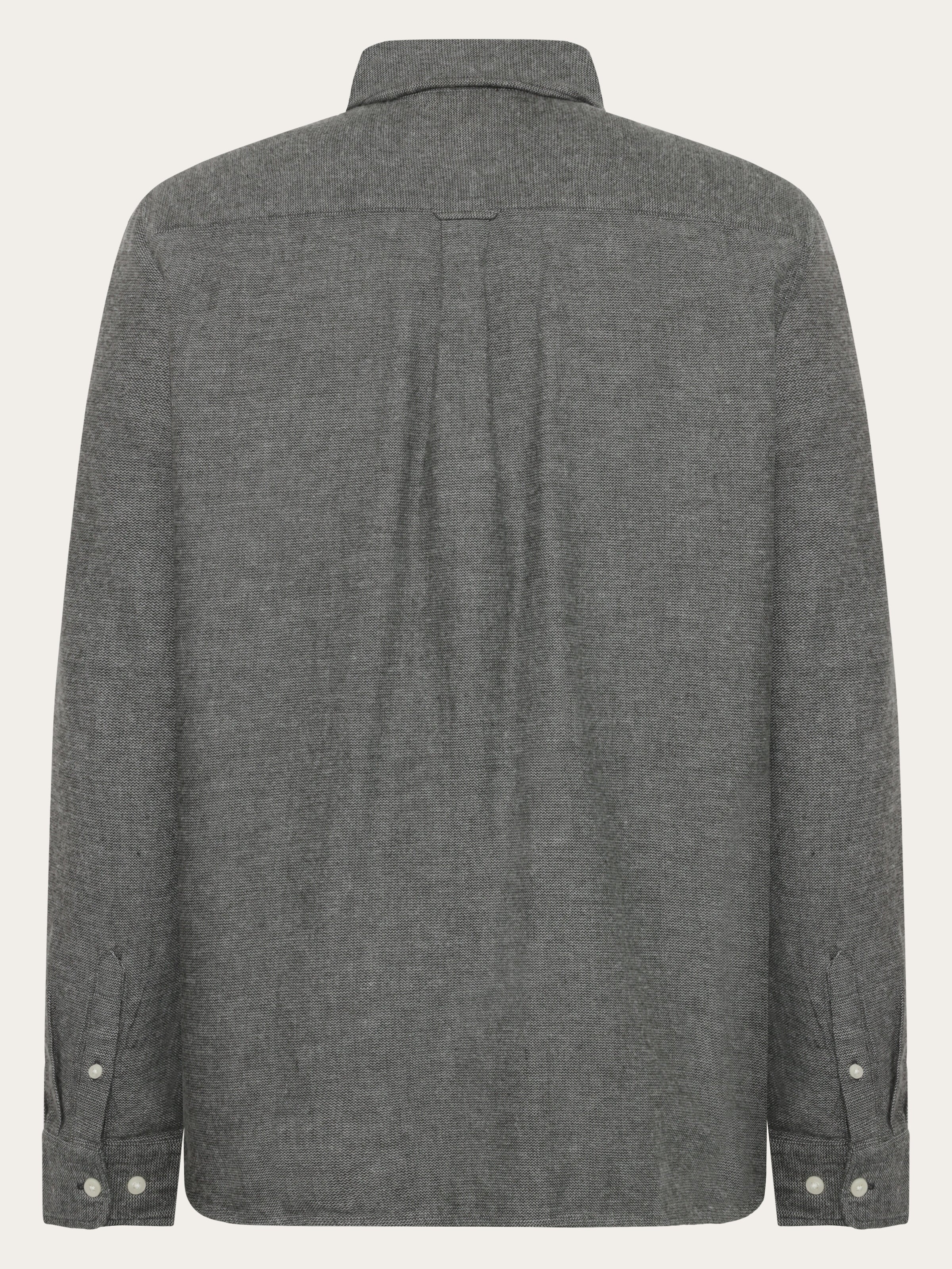 Organic Cotton Fishbone Flannel Shirt GOTS - Forest Night - Image 3