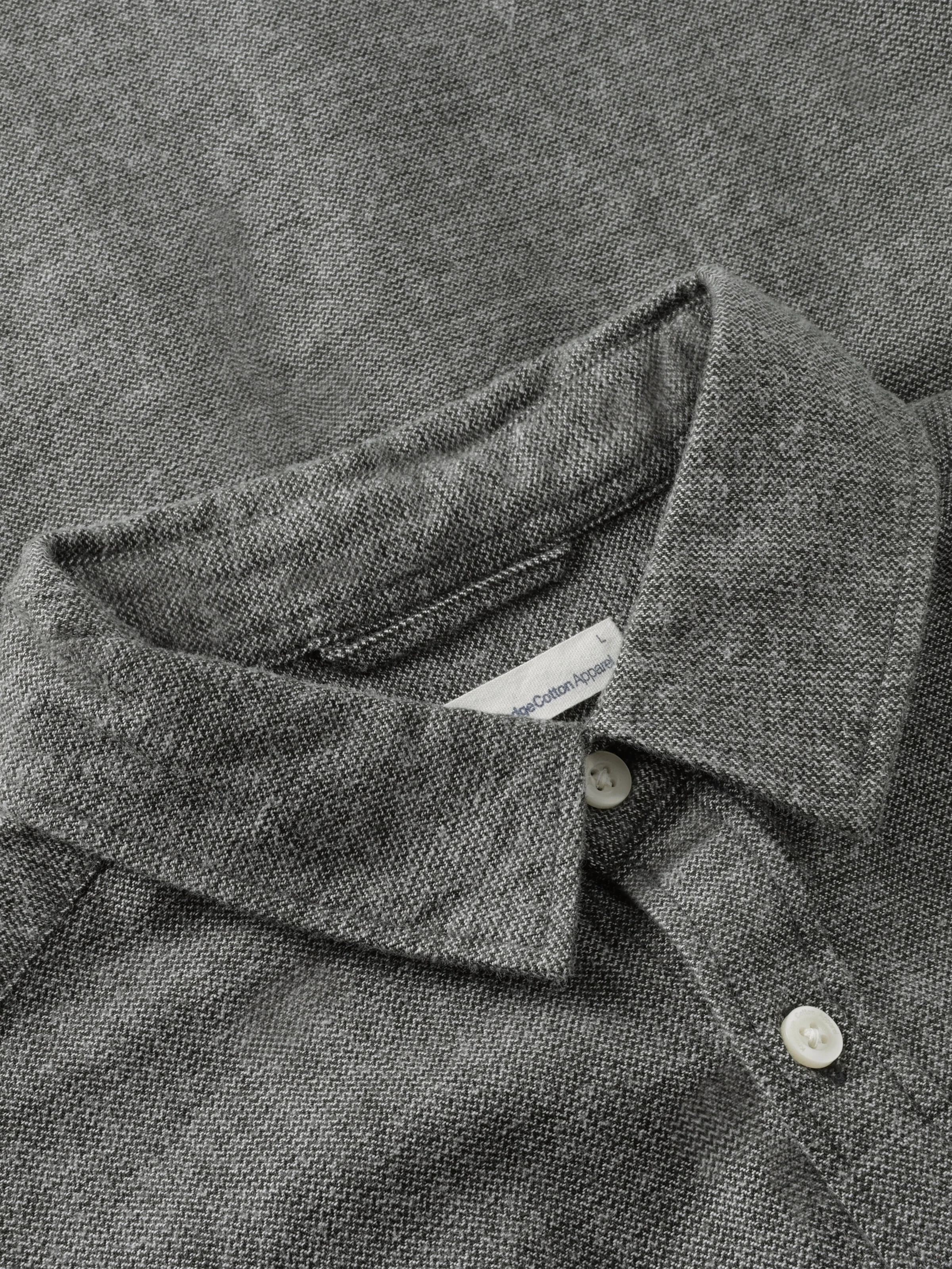 Organic Cotton Fishbone Flannel Shirt GOTS - Forest Night - Image 4
