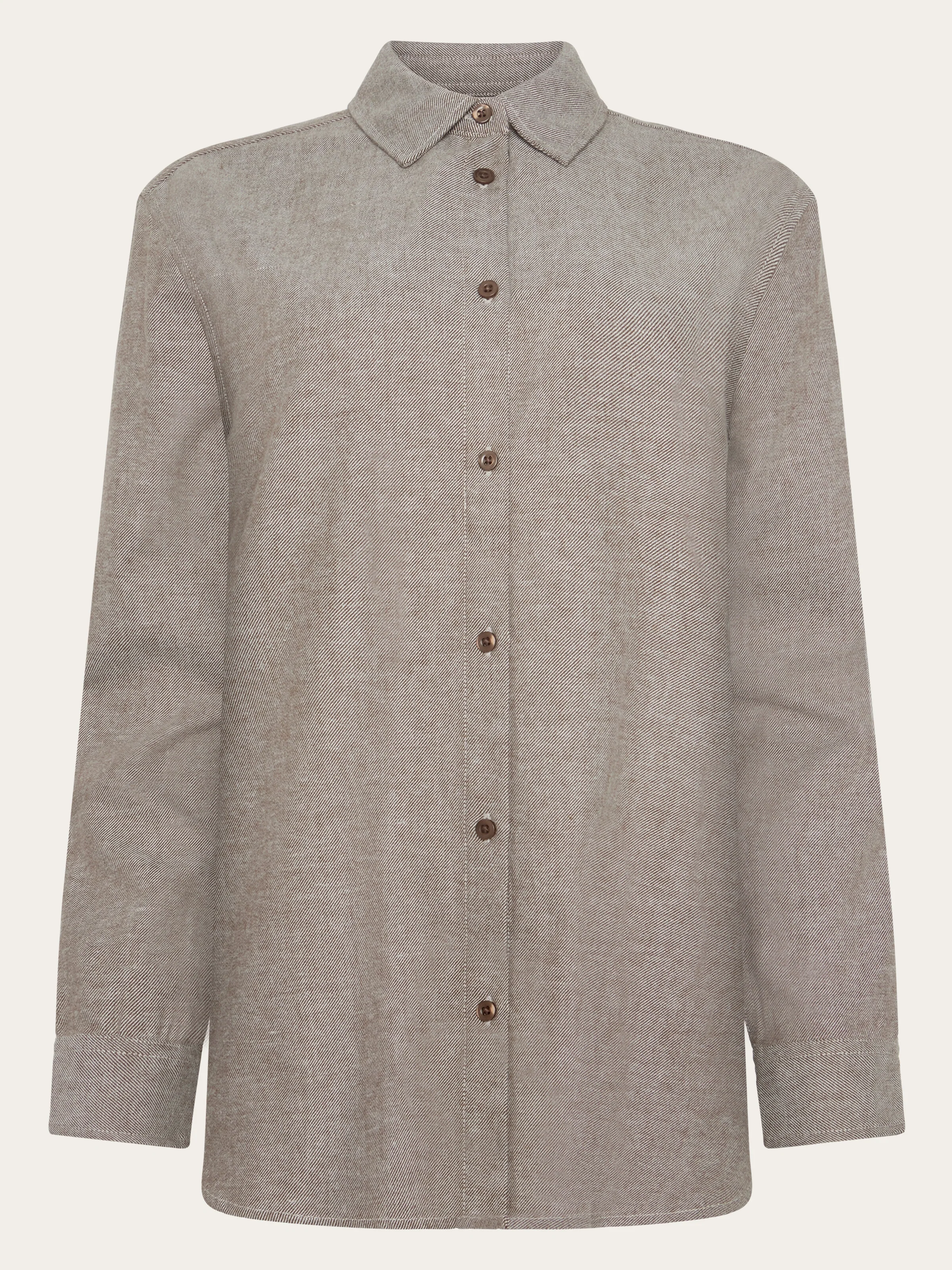 Organic Cotton Flannel Shirt GOTS - Demitasse (brown)