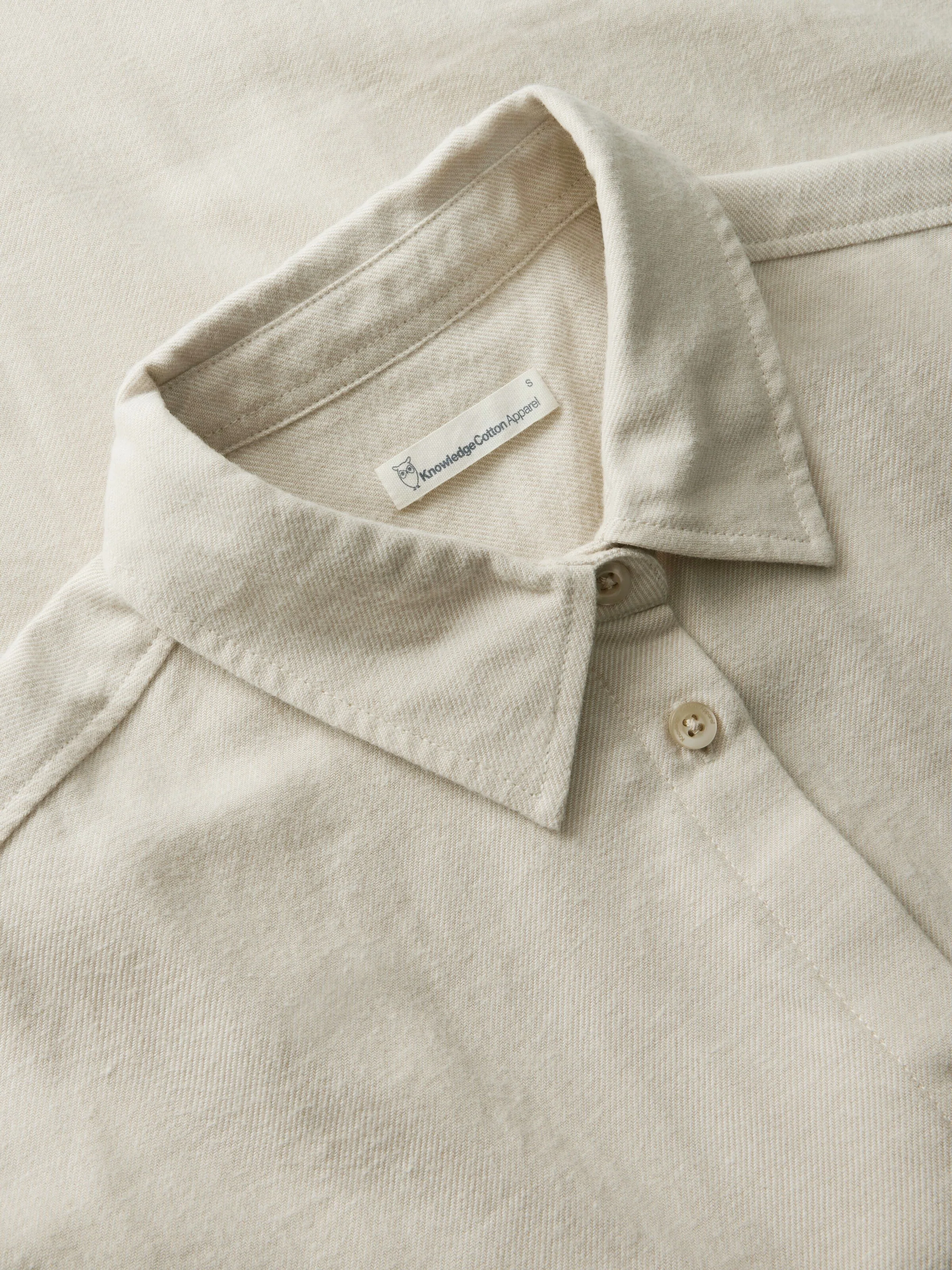 Organic Cotton Flannel Shirt GOTS - Light feather gray - Image 3