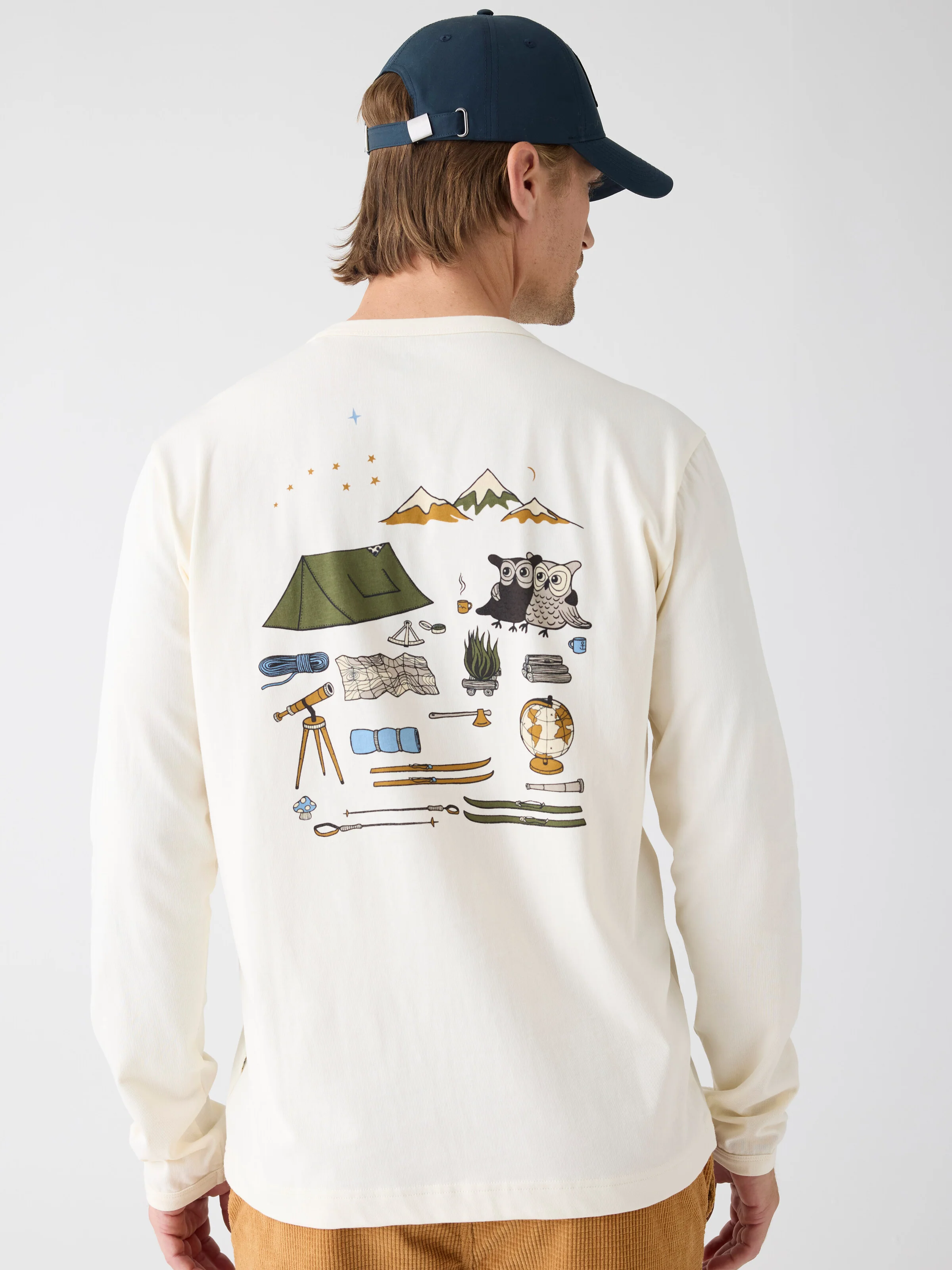 Organic Cotton Long sleeved T-shirt GOTS - Egret - Image 4
