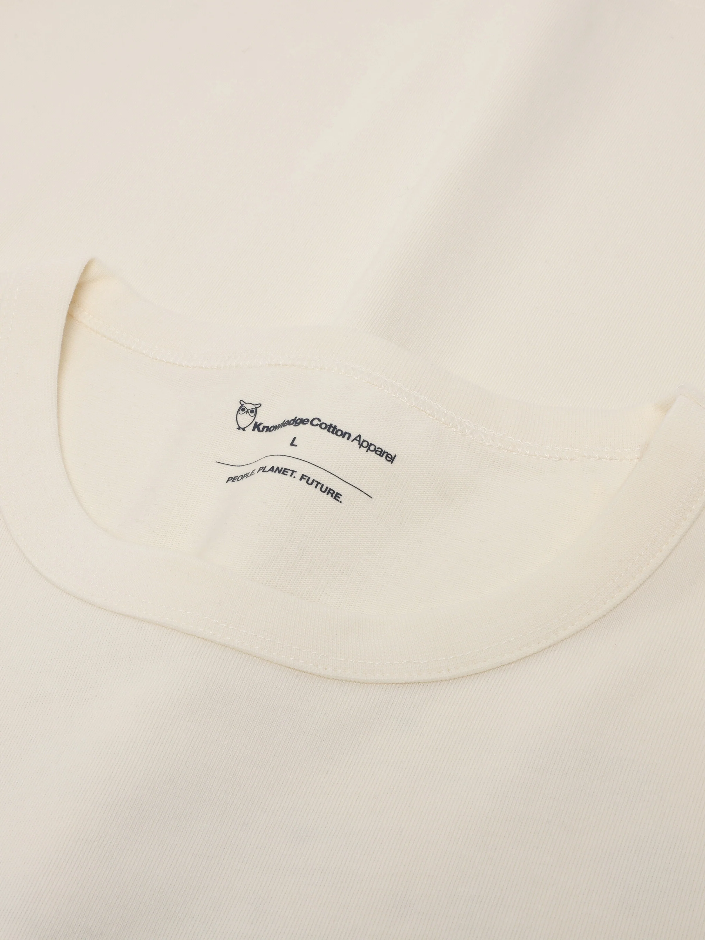 Organic Cotton Long sleeved T-shirt GOTS - Egret - Image 5
