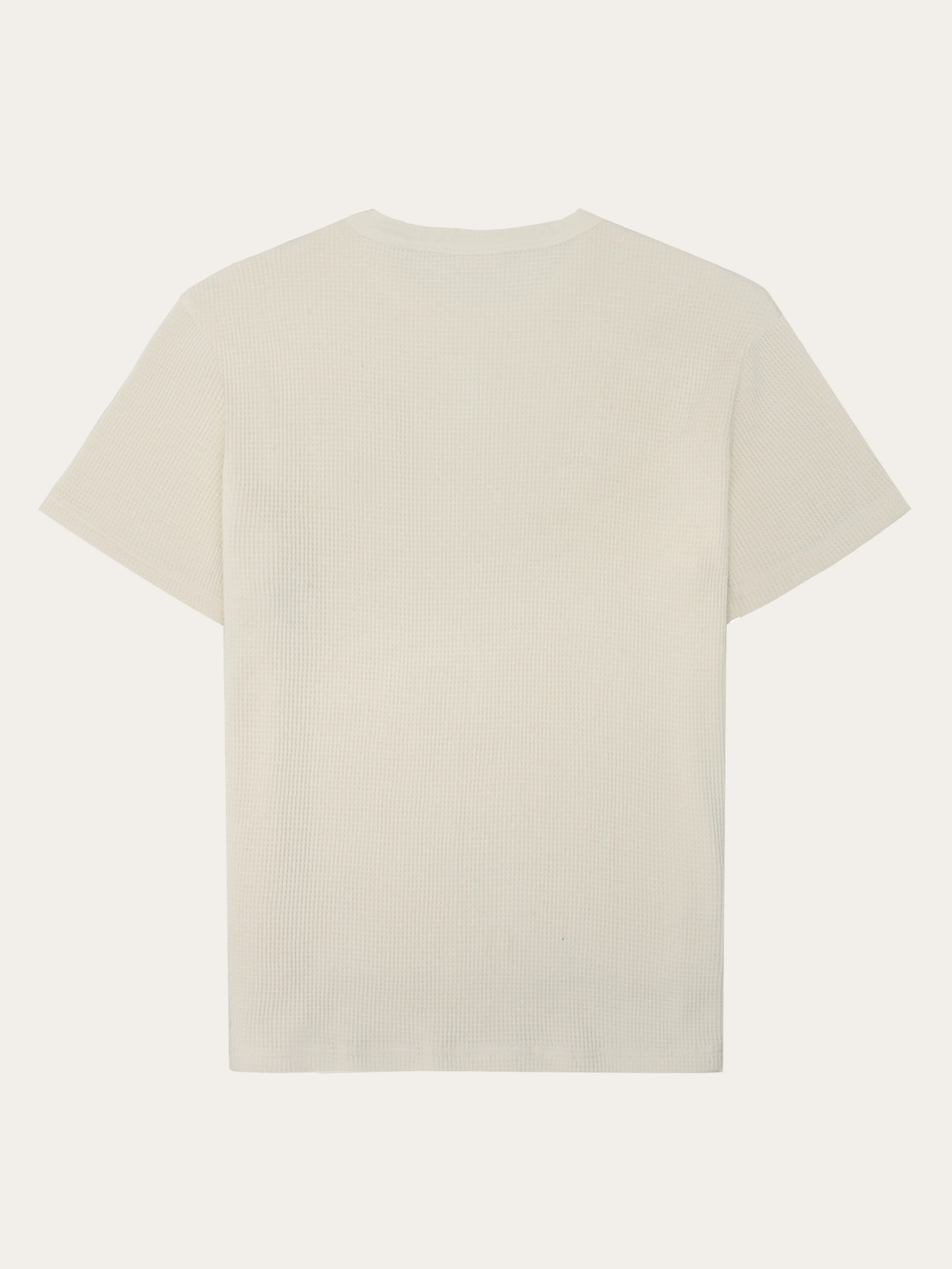 Organic Cotton Waffle T-shirt GOTS - Egret - Image 3