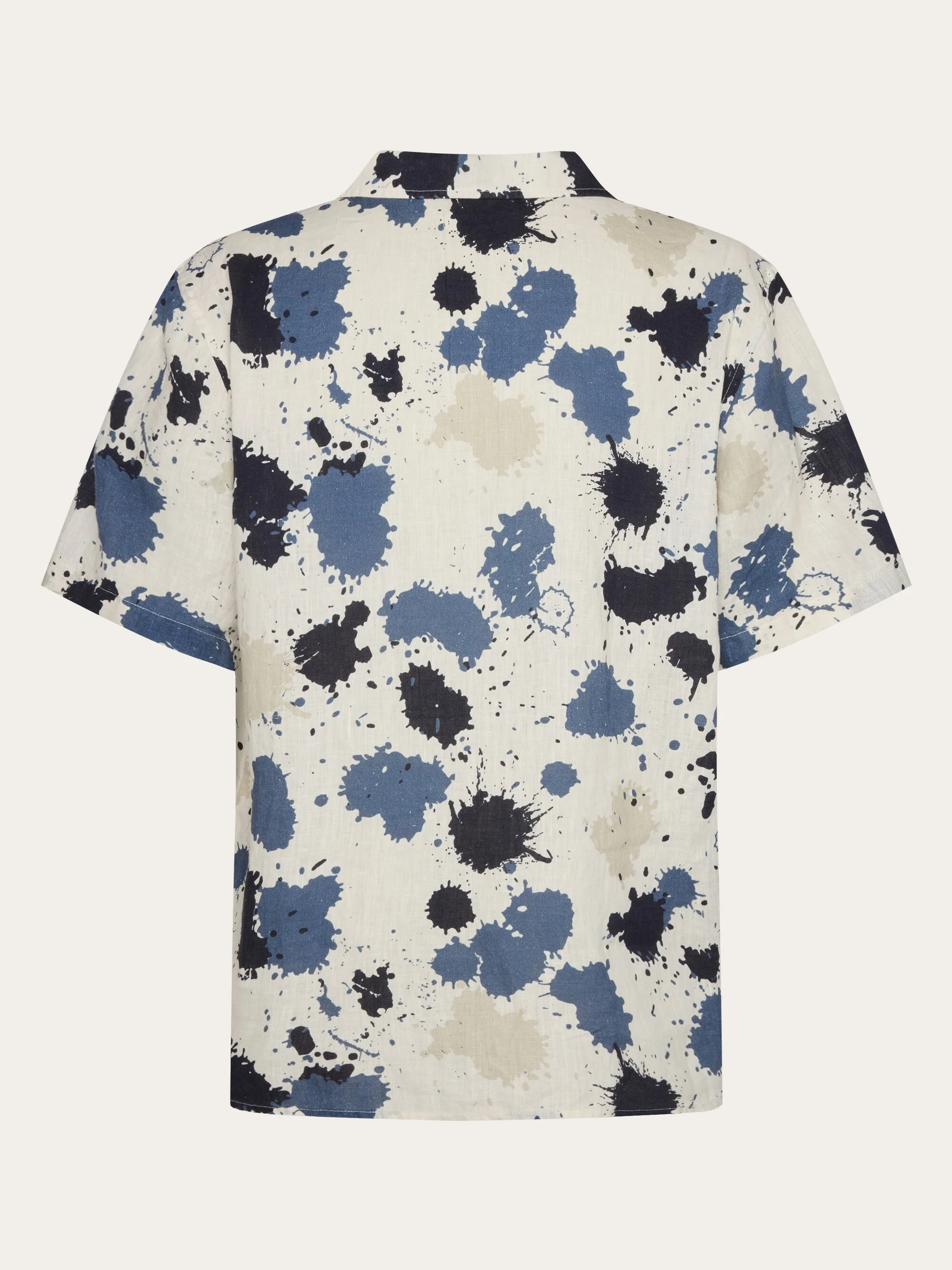 Organic Linen Printed Shirt Water is Life GOTS/Vegan - Blue - Image 3