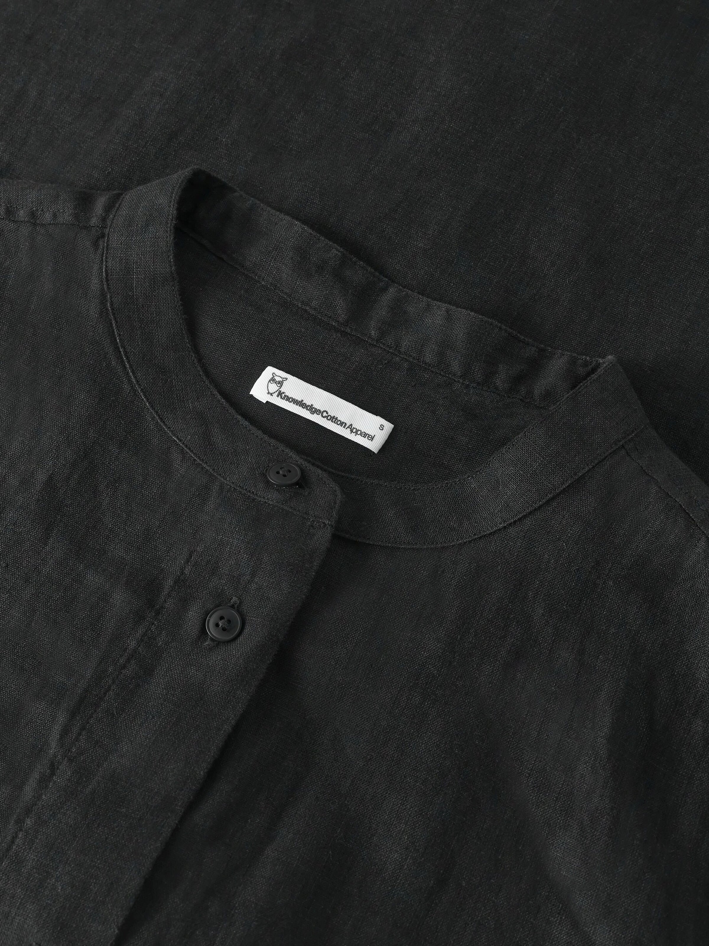 Organic Linen Shirt GOTS/Vegan - Black Jet - Image 2