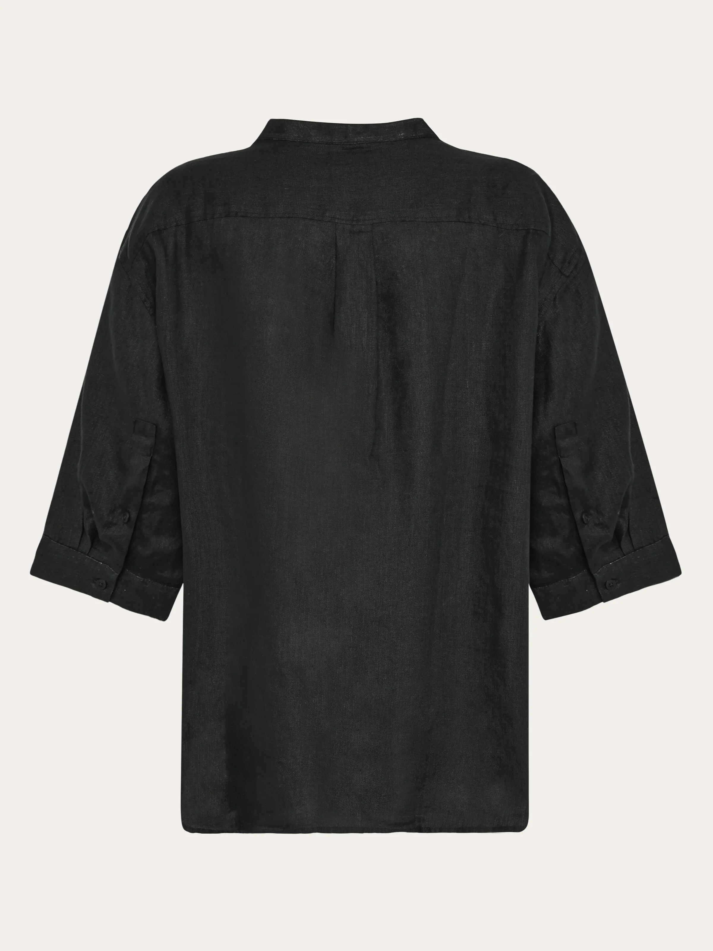 Organic Linen Shirt GOTS/Vegan - Black Jet - Image 3