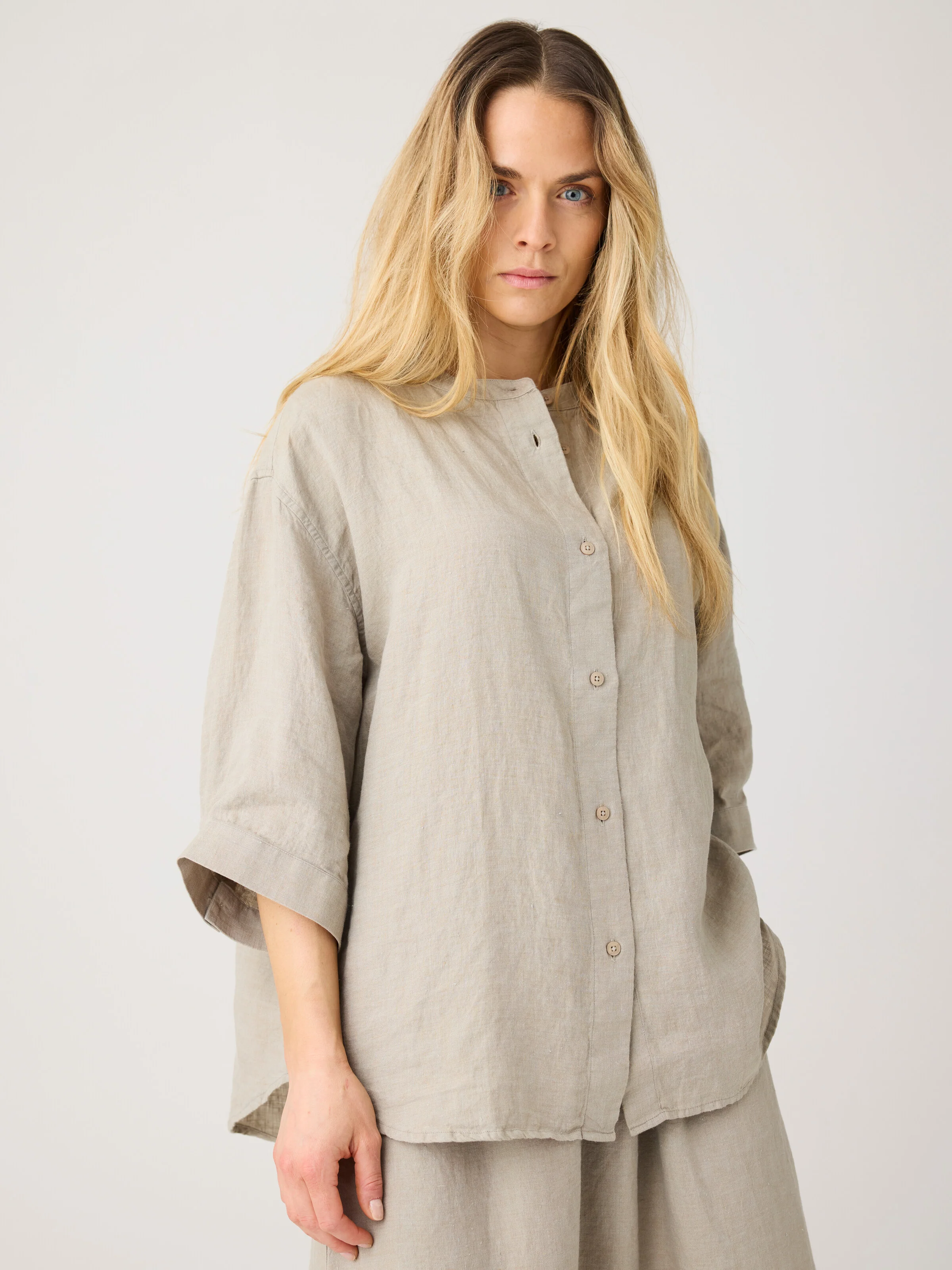 Organic Linen Shirt GOTS/Vegan - Yarndyed Twill - Image 2