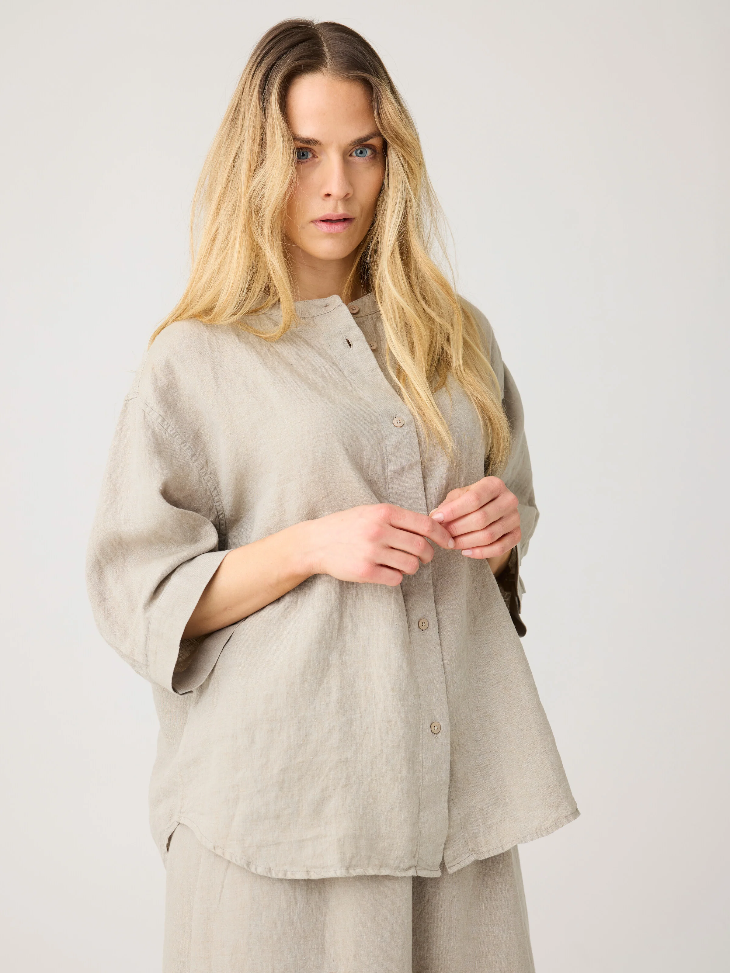 Organic Linen Shirt GOTS/Vegan - Yarndyed Twill - Image 4