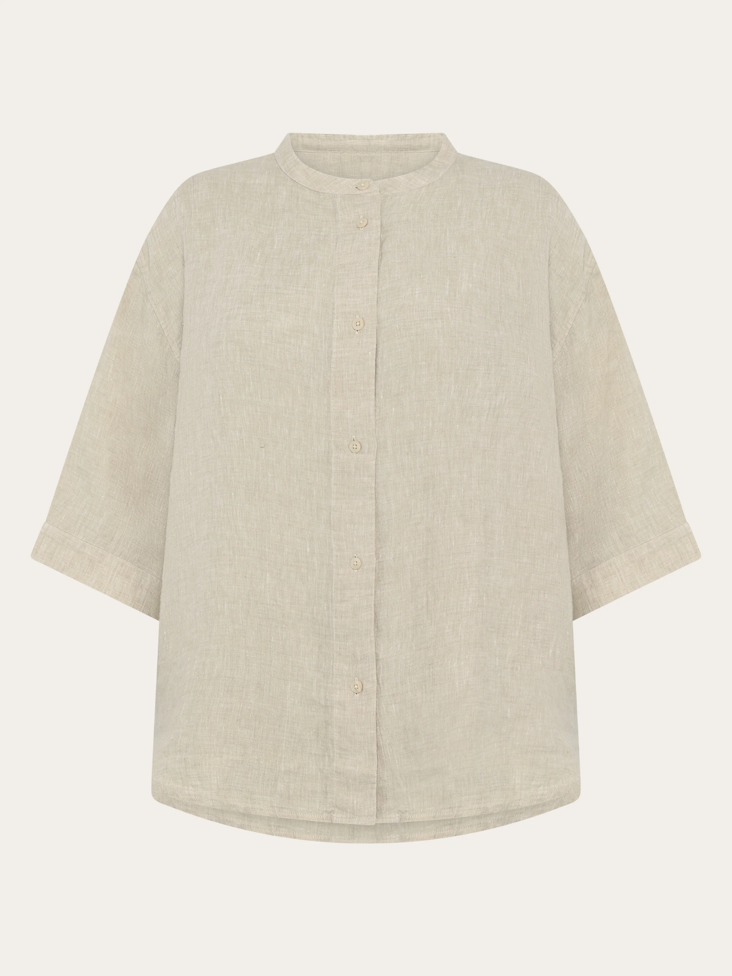 Organic Linen Shirt GOTS/Vegan - Yarndyed Light feather gray