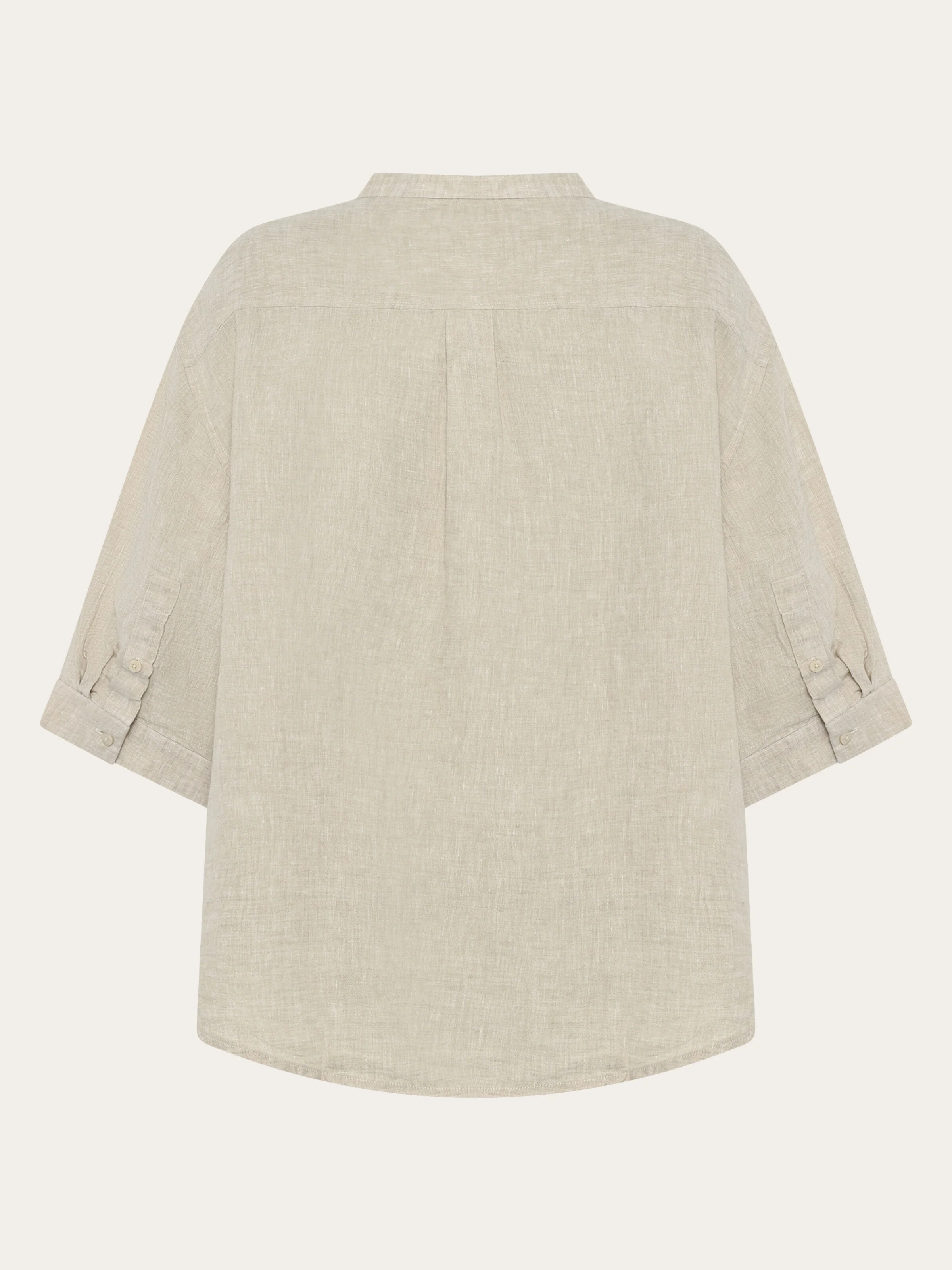 Organic Linen Shirt GOTS/Vegan - Yarndyed Light feather gray - Image 3