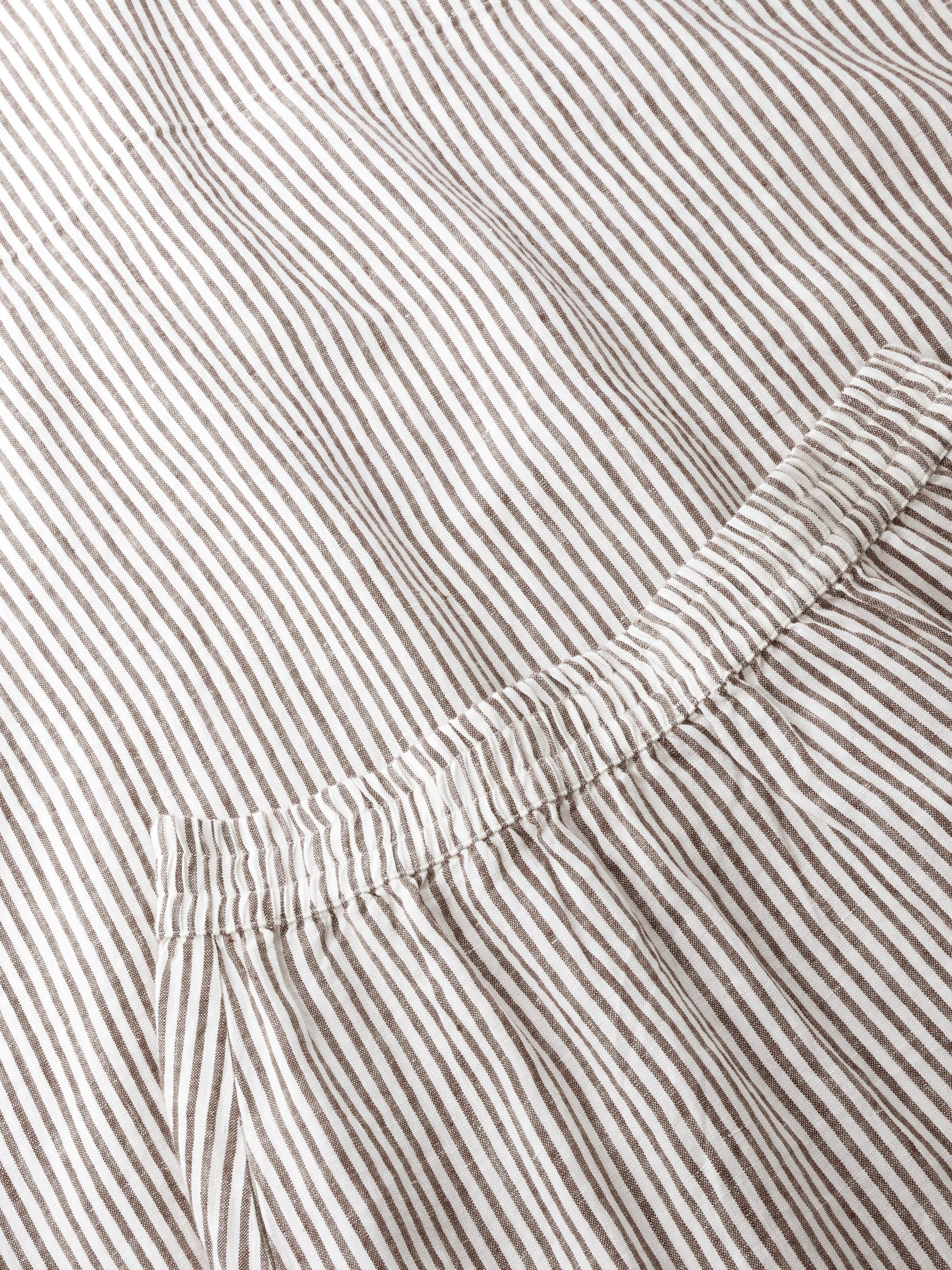 Organic Linen Stripe Skirt GOTS/Vegan - Dark Brown Stripe - Image 3
