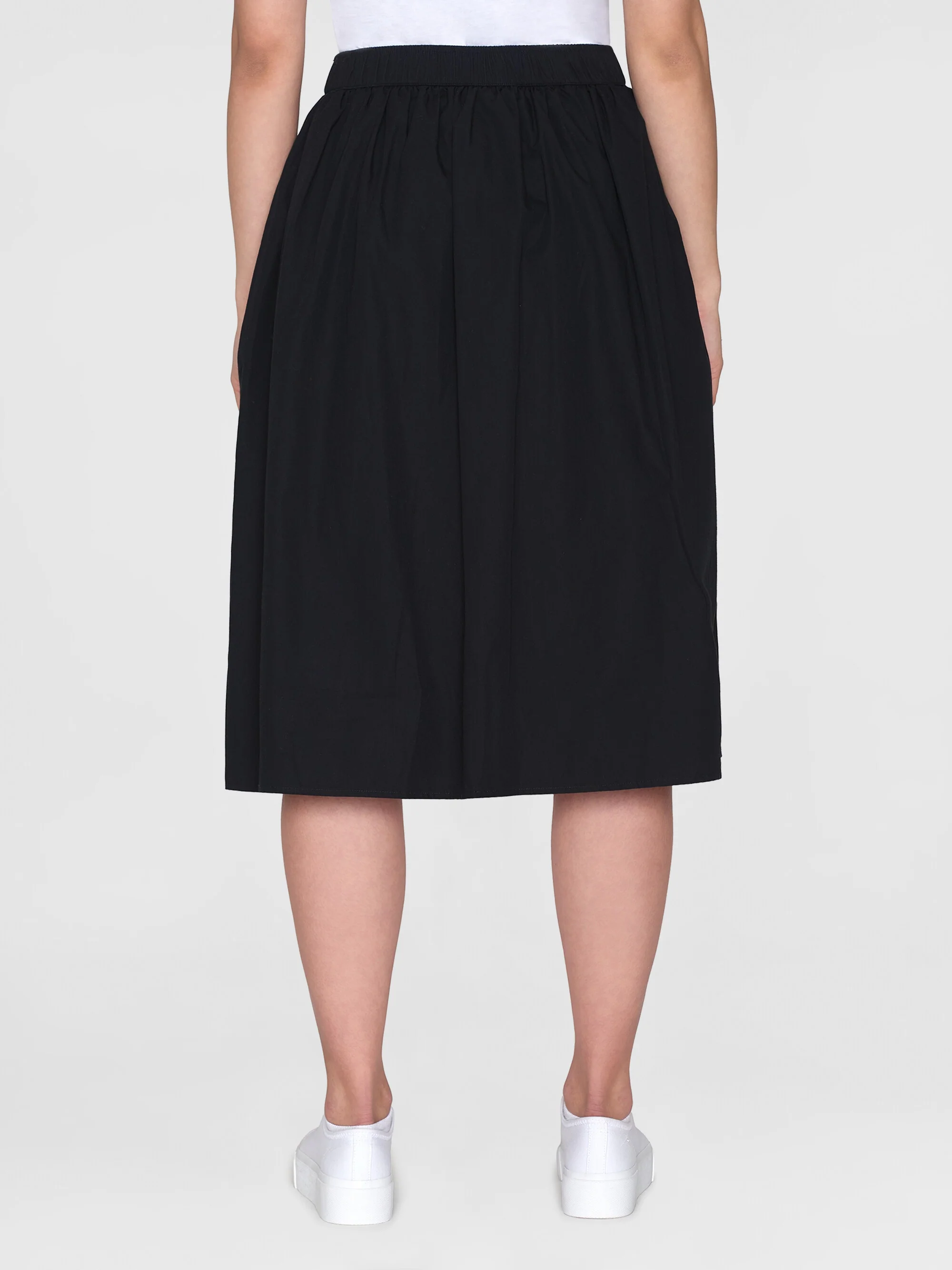 Poplin elastic waist skirt - Black Jet - Image 3