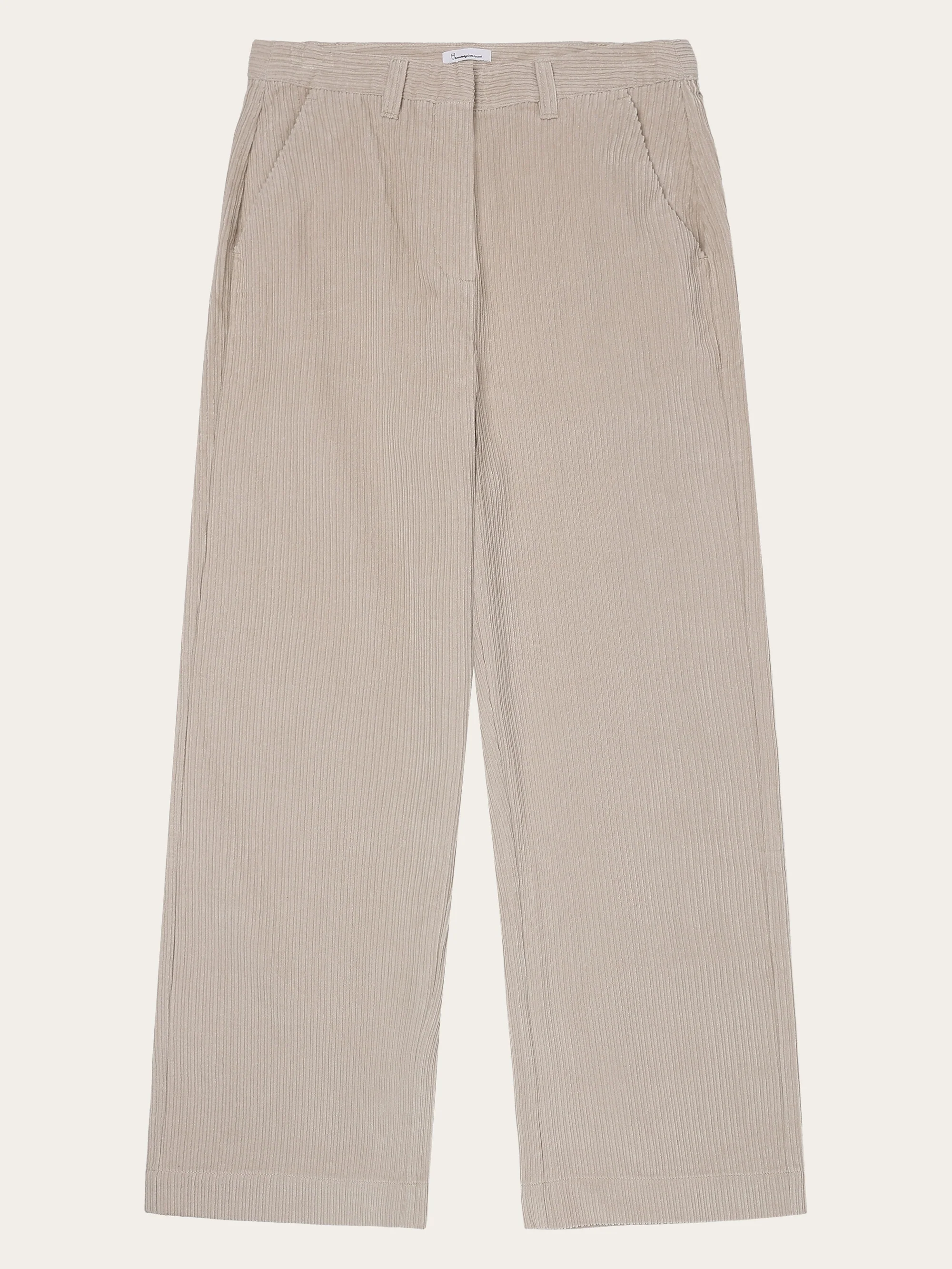 POSEY wide high-rise irregular corduroy pant - GOTS/Vegan - Light feather gray