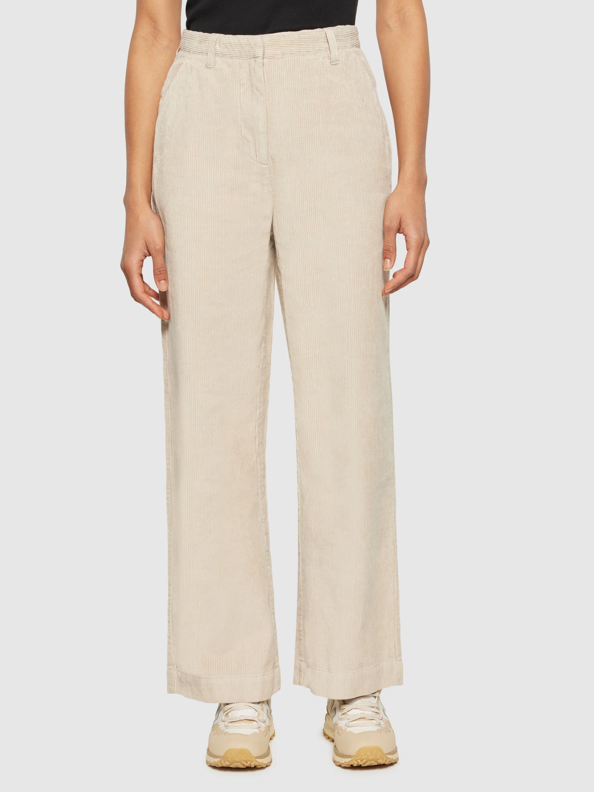 POSEY wide high-rise irregular corduroy pant - GOTS/Vegan - Light feather gray - Image 2