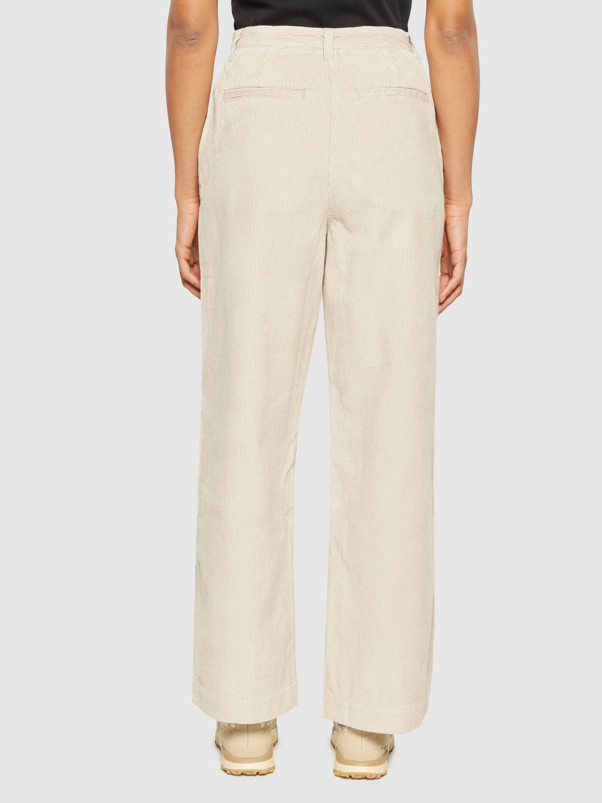 POSEY wide high-rise irregular corduroy pant - GOTS/Vegan - Light feather gray - Image 3