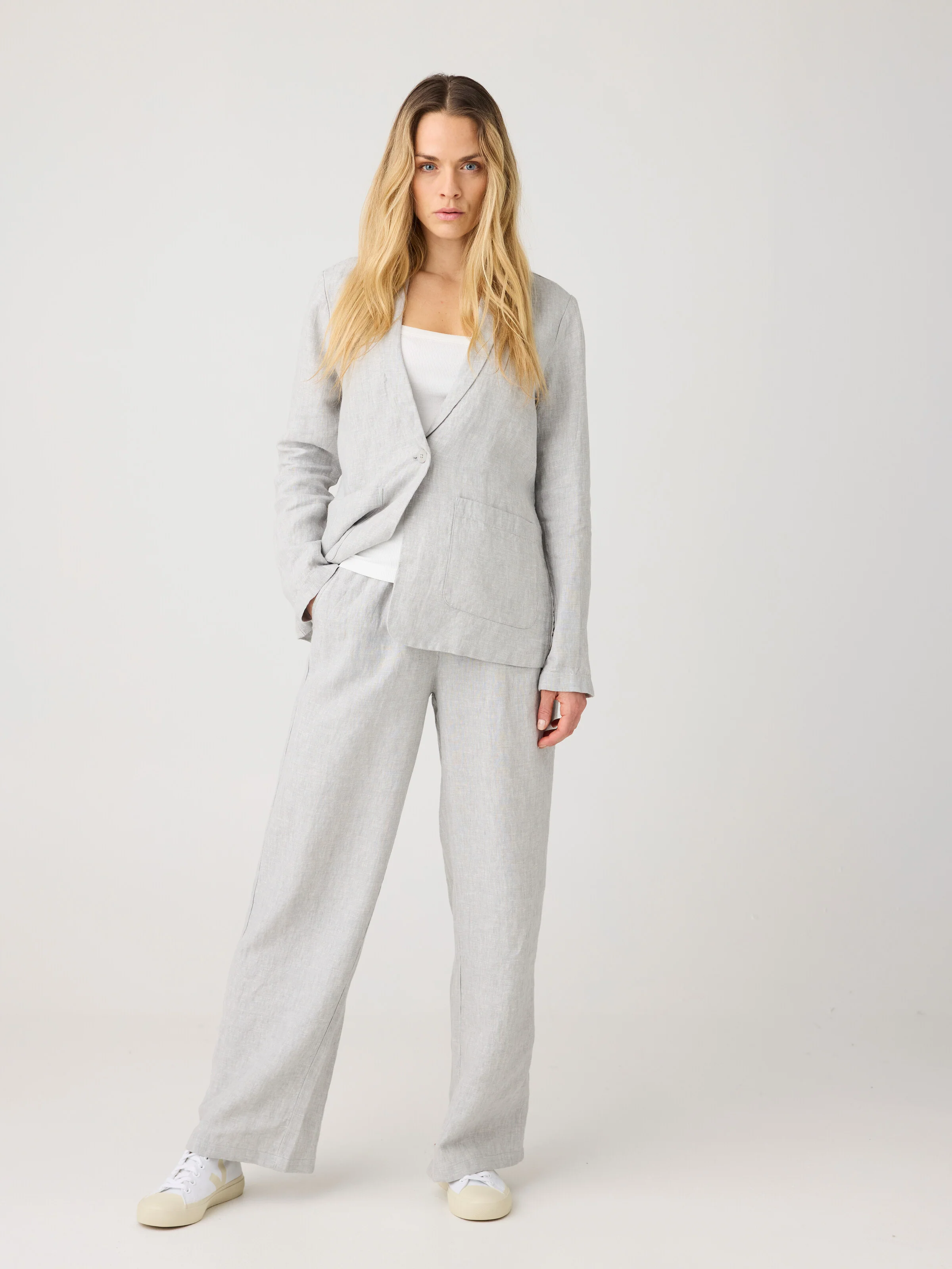 Posey wide linen pants - Yarndyed Ultimate Grey - Image 2