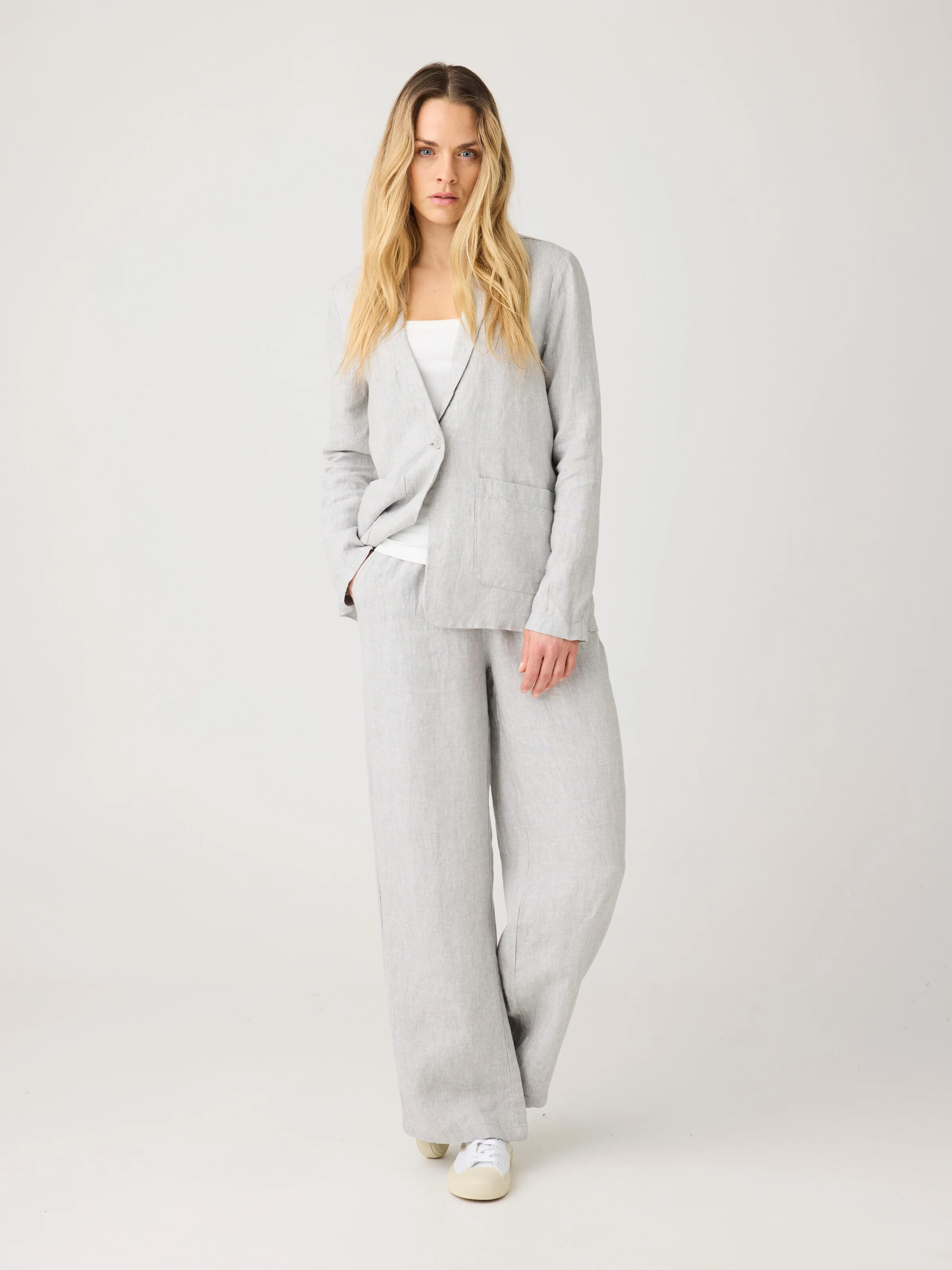 Posey wide linen pants - Yarndyed Ultimate Grey - Image 3