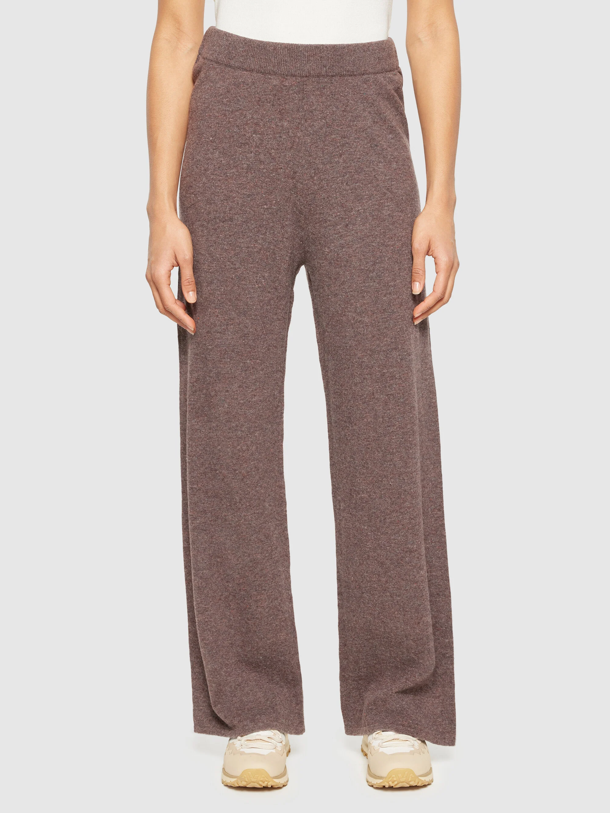 POSEY wide mid-rise knitted pants - RWS - Demitasse (brown) - Image 2
