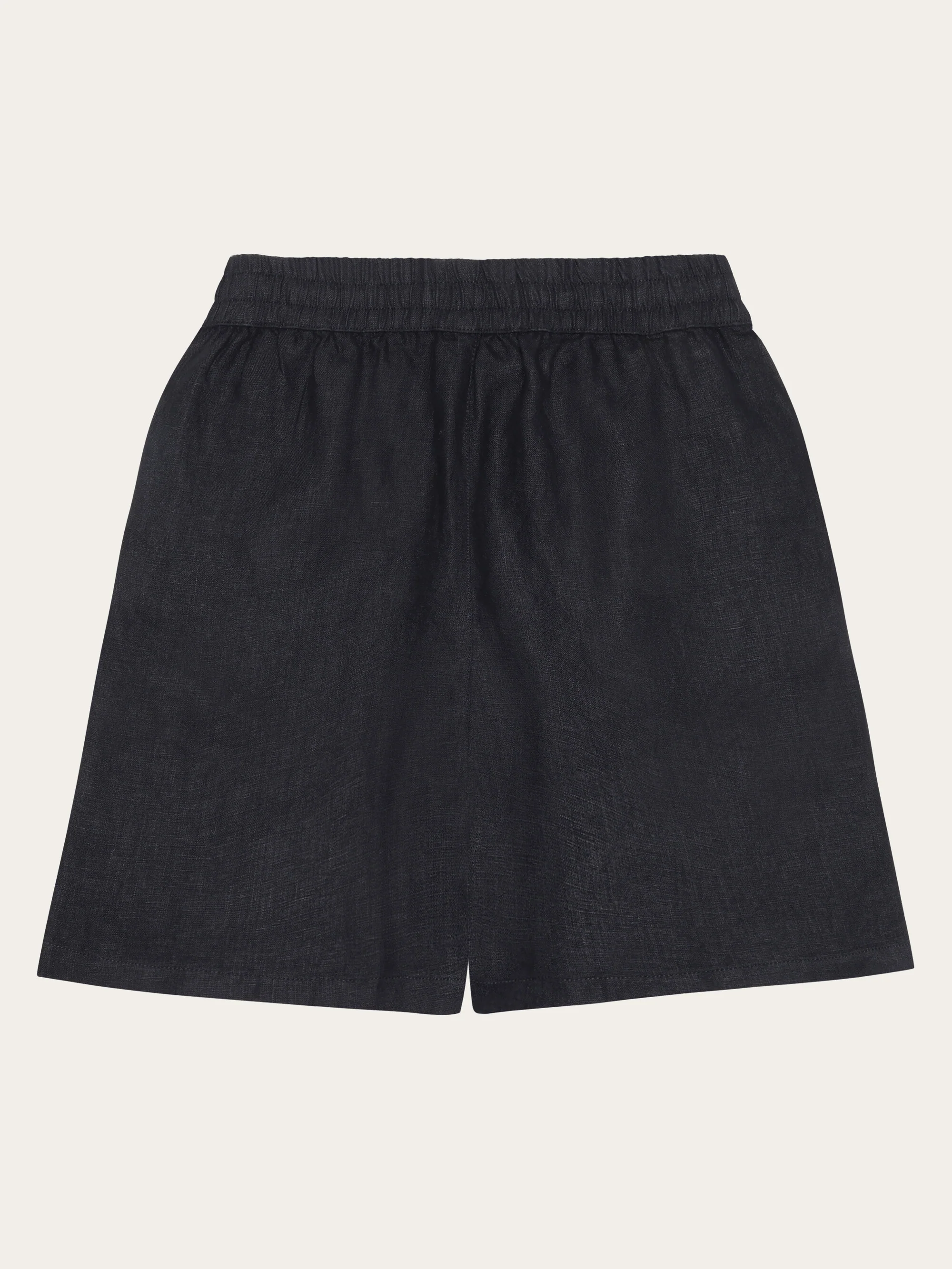 Posey wide linen shorts - Black Jet - Image 3