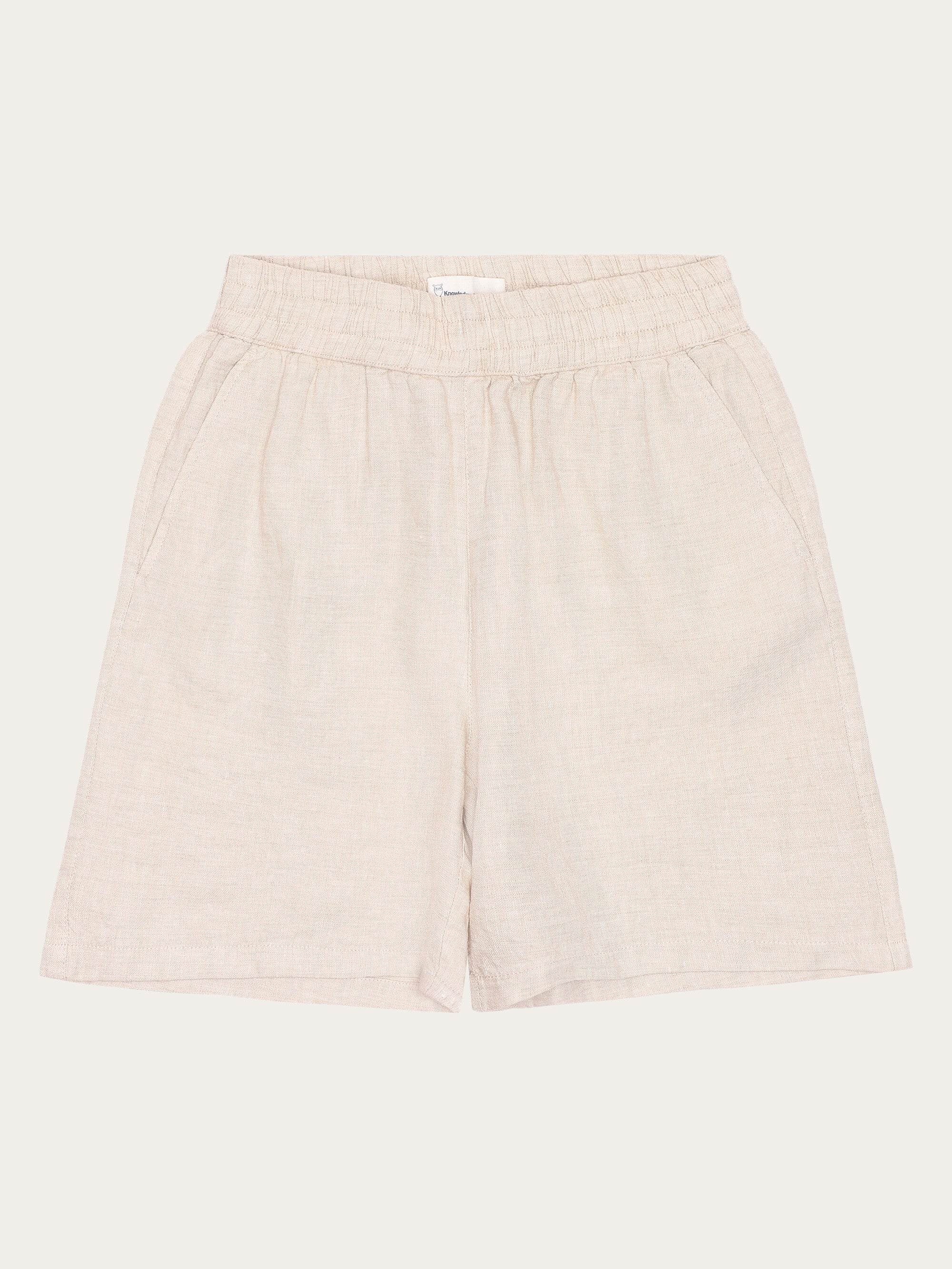 Posey wide linen shorts - Yarndyed Light feather gray